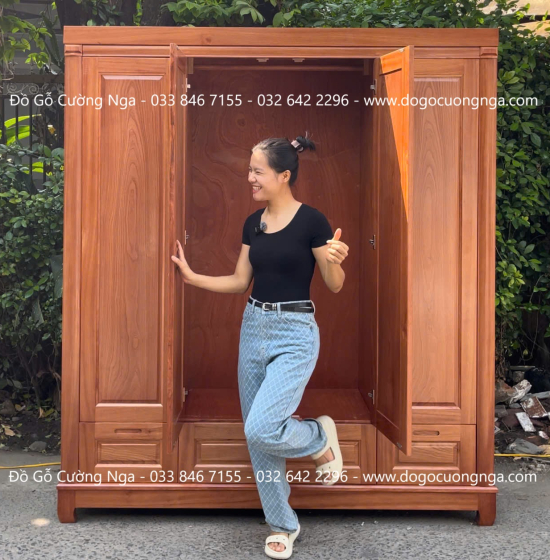 Combo Phòng Ngủ Gỗ Xoan Đào Thiết Kế Đơn Giản 2 Chi Tiết 