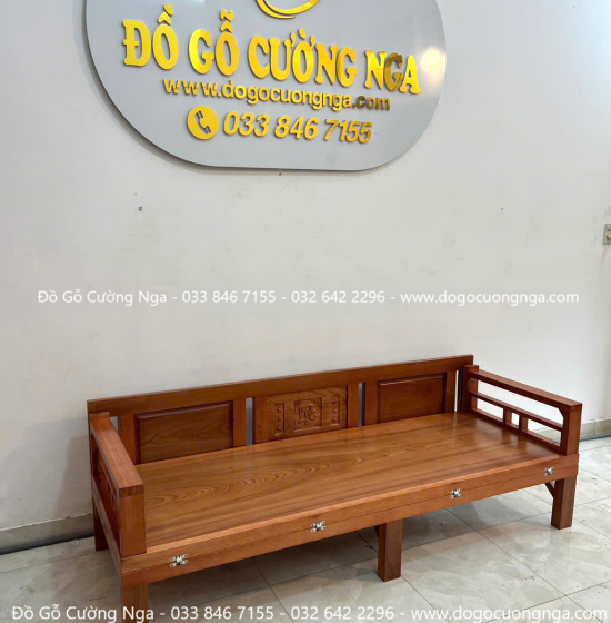 Giường Gấp Gỗ Xoan Đào Bản Lề Âm Giá Rẻ 
