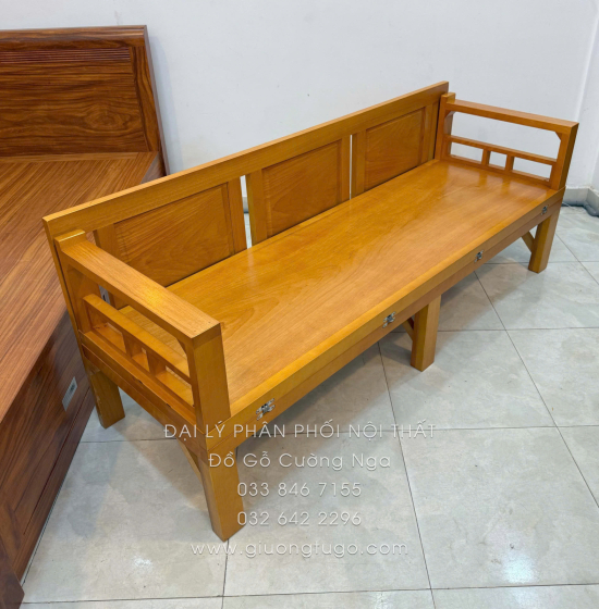 Giường Gấp Gỗ Gõ Đỏ Chân Cao Phù Hợp Người Lớn Tuổi, Mẹ Bầu