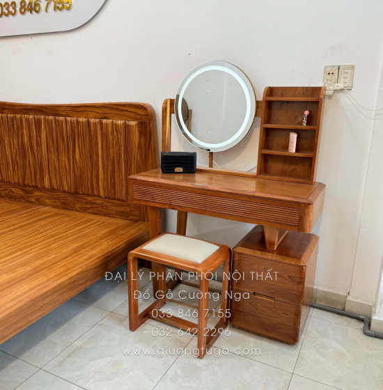 Bàn Phấn Trang Điểm Gỗ Xoan Đào 1m Hiện Đại Giá Rẻ 