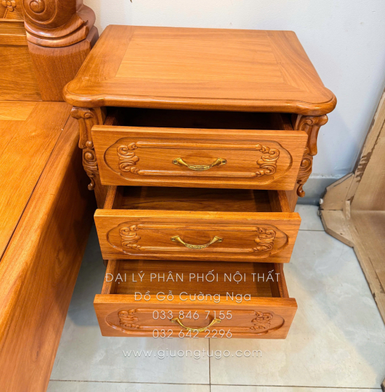Tủ Táp Đầu Giường Gỗ Gõ Đỏ Cao Cấp 