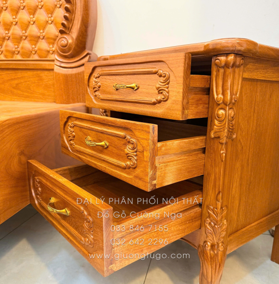 Tủ Táp Đầu Giường Gỗ Gõ Đỏ Cao Cấp 