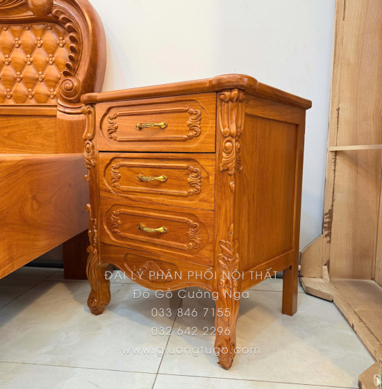 Tủ Táp Đầu Giường Gỗ Gõ Đỏ Cao Cấp 
