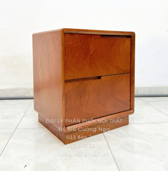 Tủ Táp Đầu Giường Gỗ Hương Đá 2 Ngăn Kéo Sang Trọng