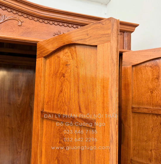 Combo Phòng Ngủ Gỗ Hương Đá 3 Chi Tiết Tân Cổ Điển Sang Trọng