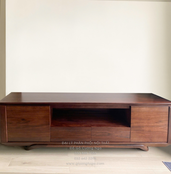 Kệ Tivi Gỗ Óc Chó Chân Xoắn Cao Cấp