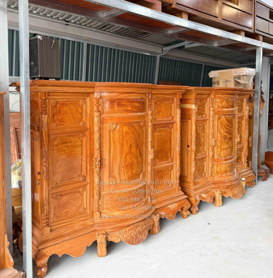 Tủ Thờ Gỗ Gõ Đỏ Cao Cấp 1m75 Cánh Trơn