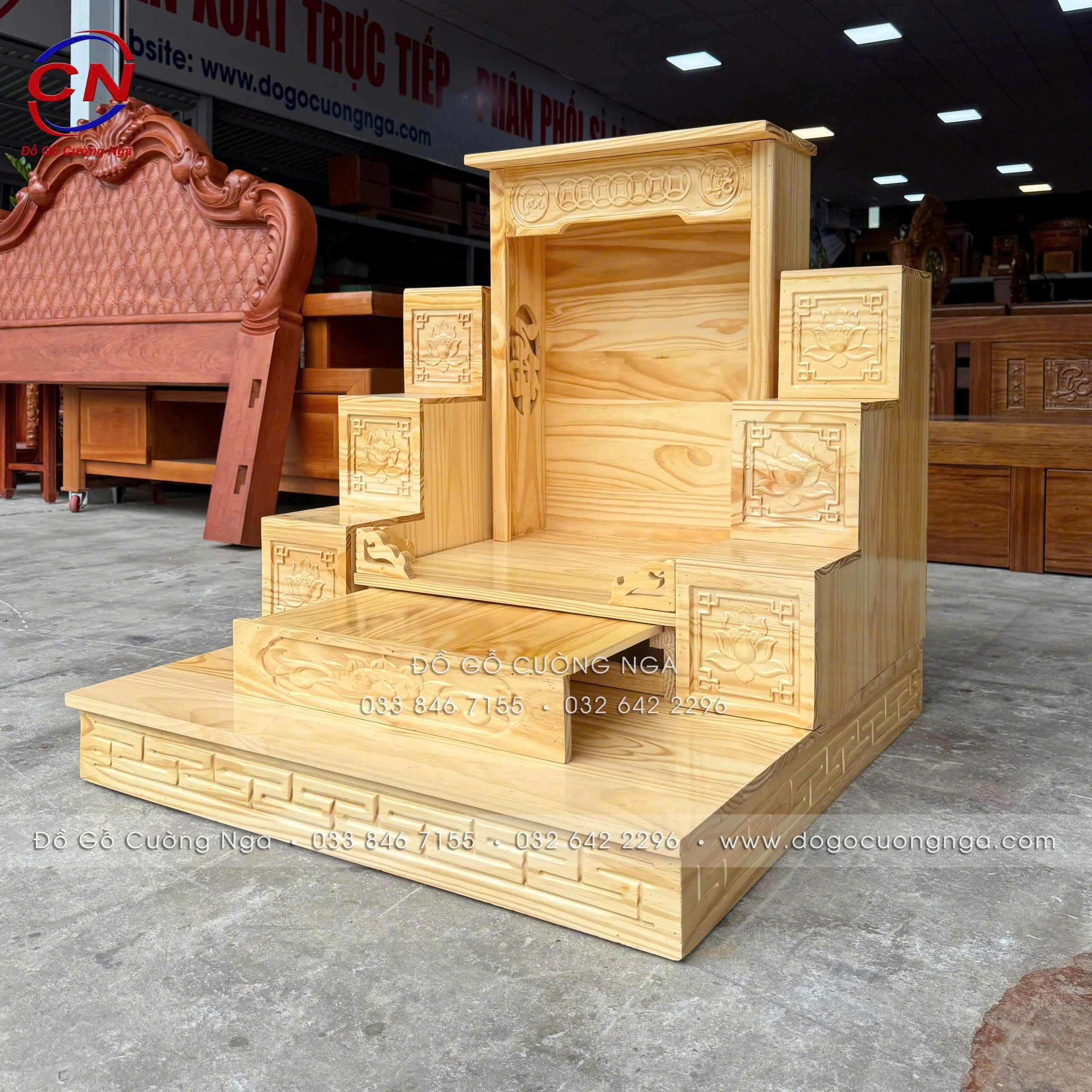 bàn thờ gỗ địa gỗ thông 
