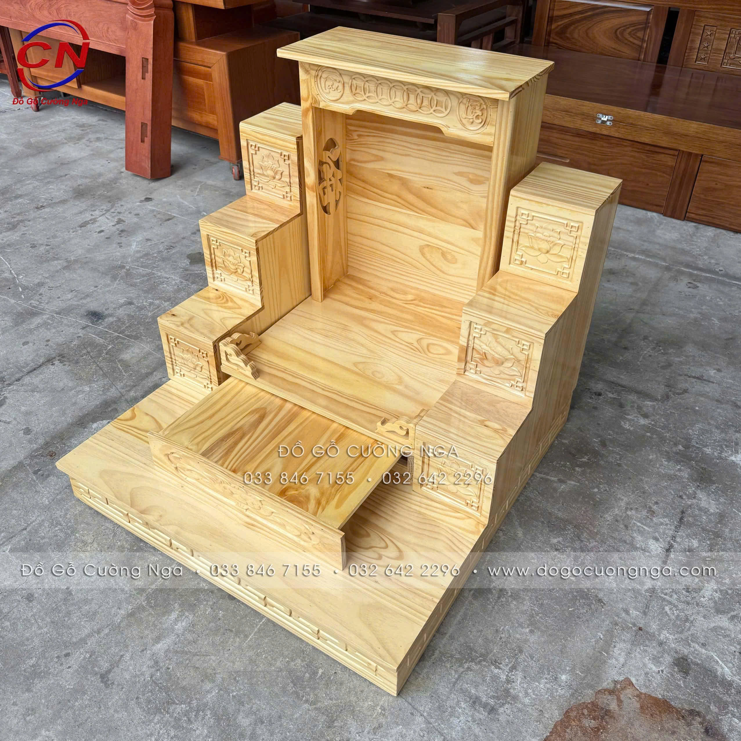 bàn thờ gỗ địa gỗ thông 