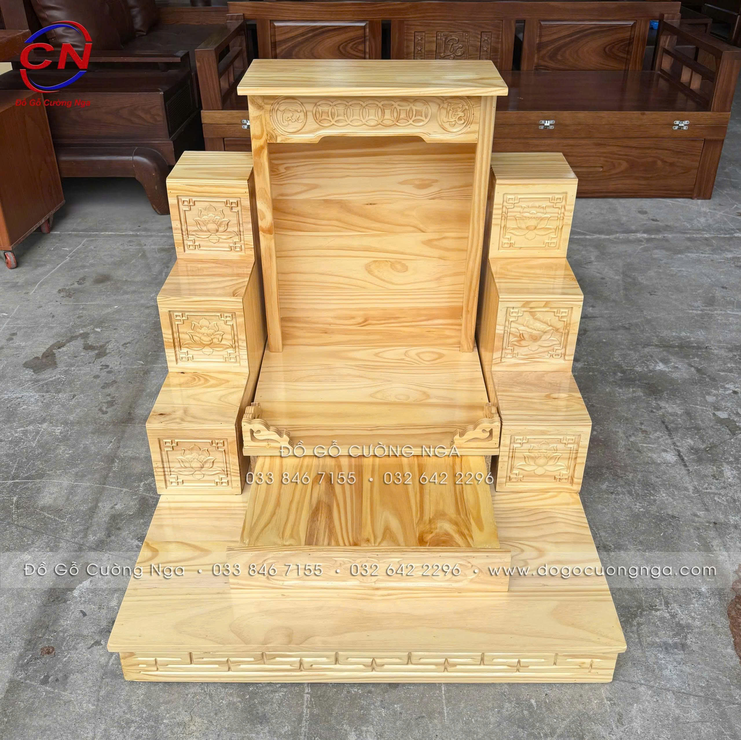 bàn thờ gỗ địa gỗ thông 
