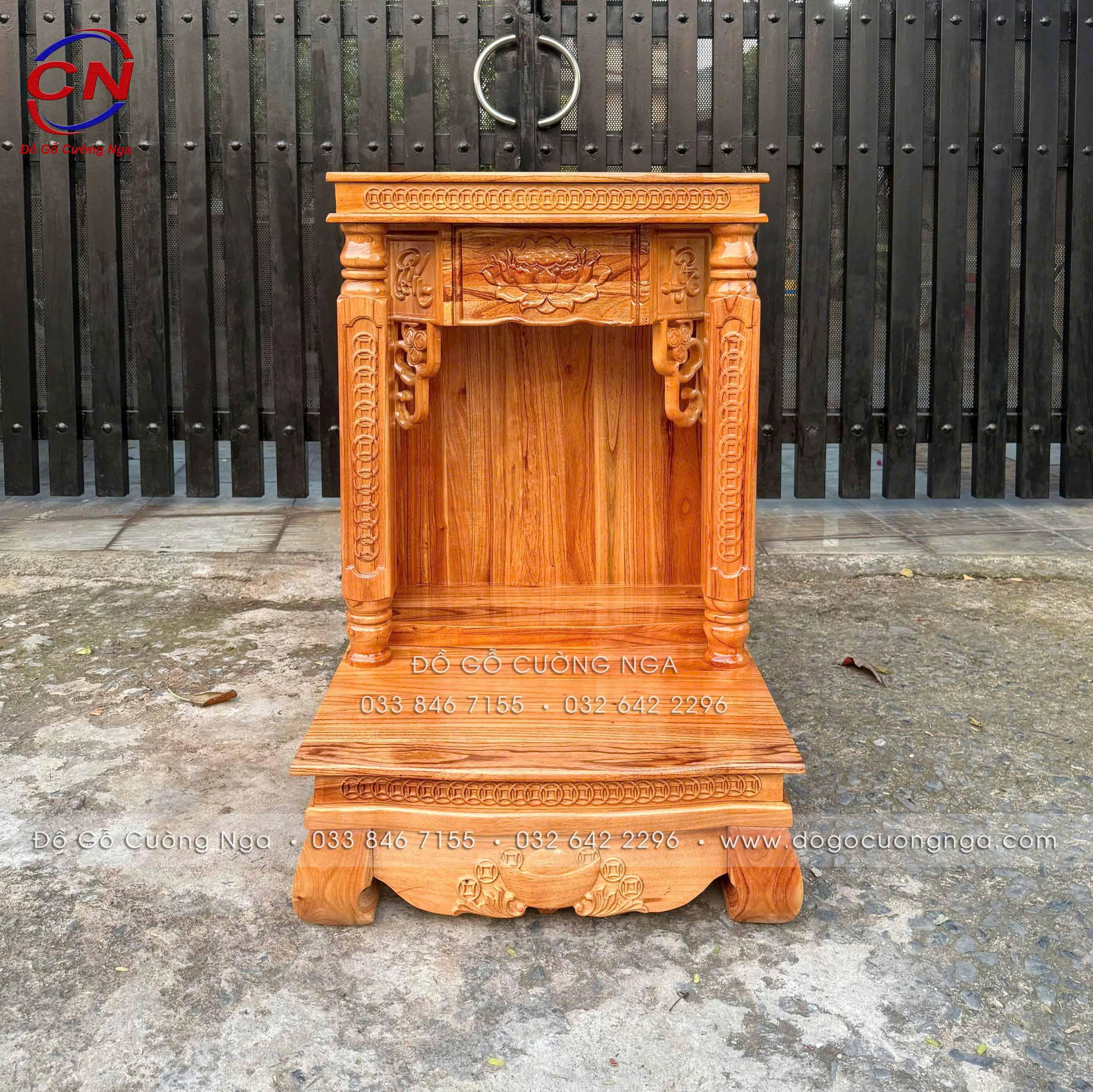 bàn thờ ông địa gỗ xoan 60cm 