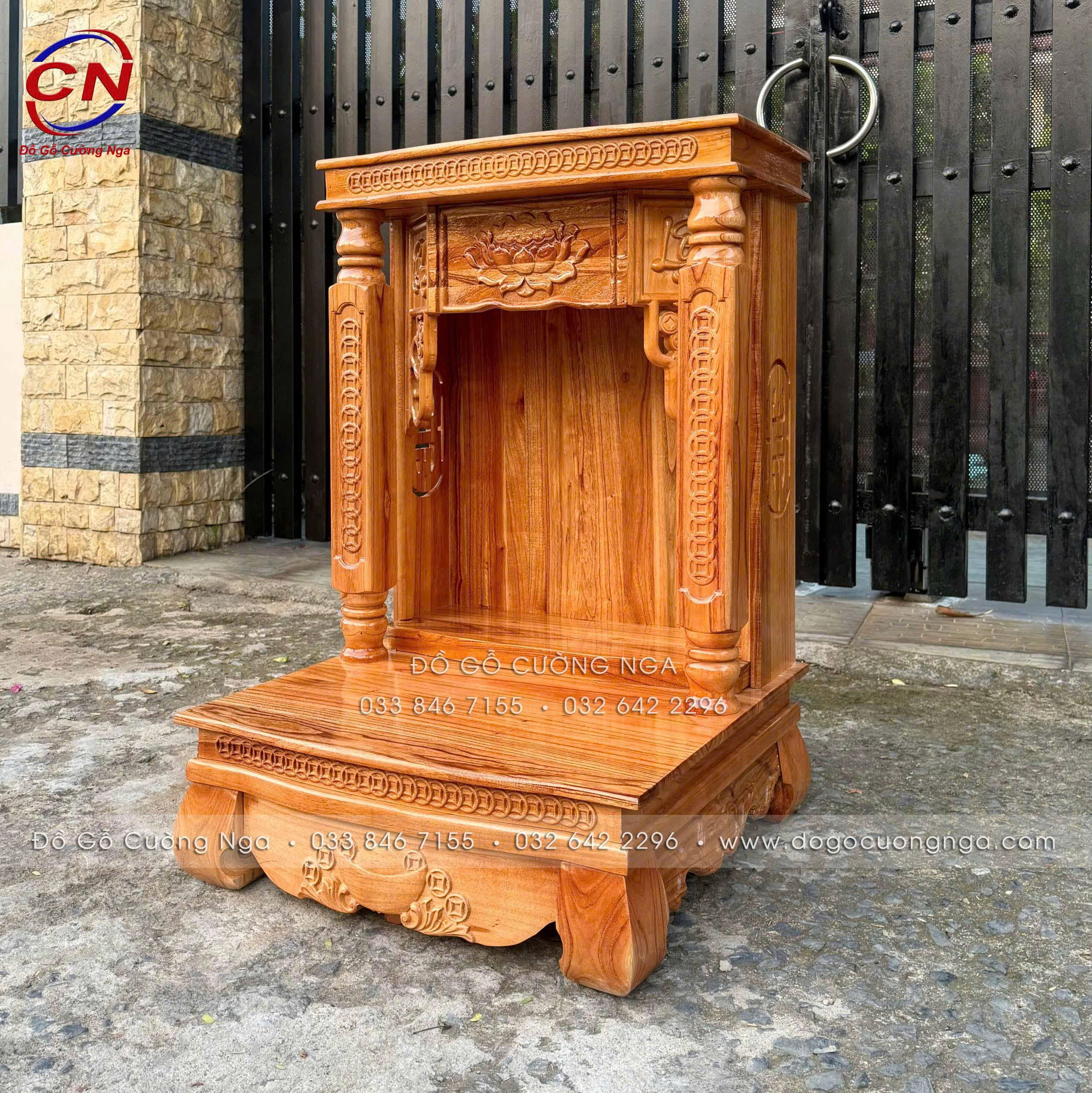bàn thờ ông địa gỗ xoan 60cm 