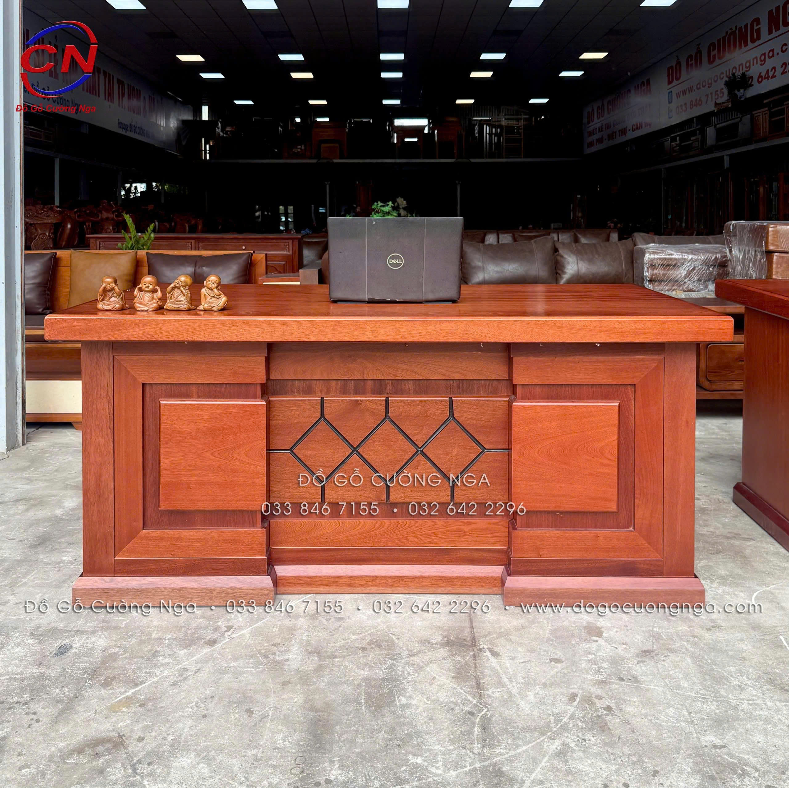bàn làm việc gỗ xoan đào 