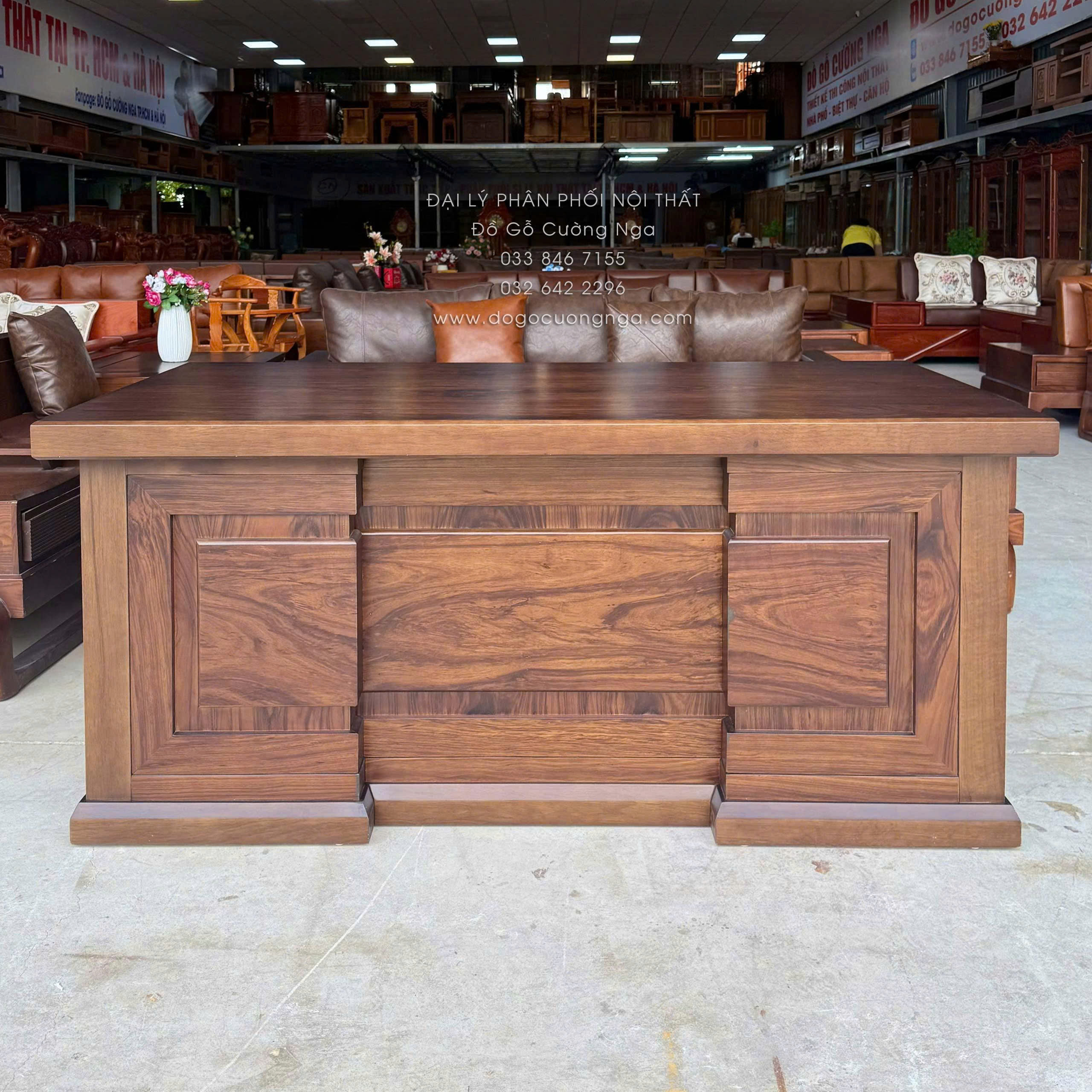 bàn lam việc gỗ hương xám