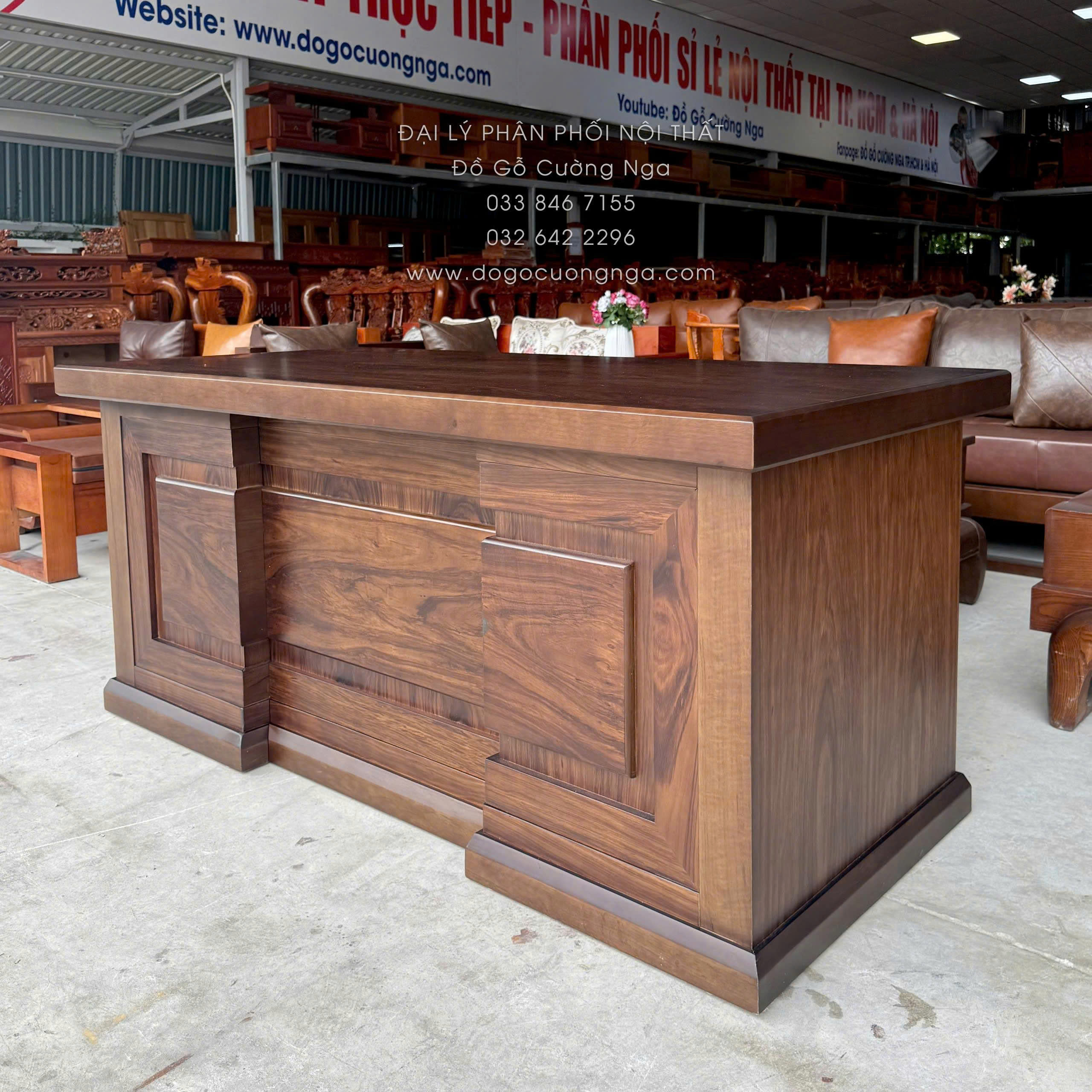 bàn lam việc gỗ hương xám