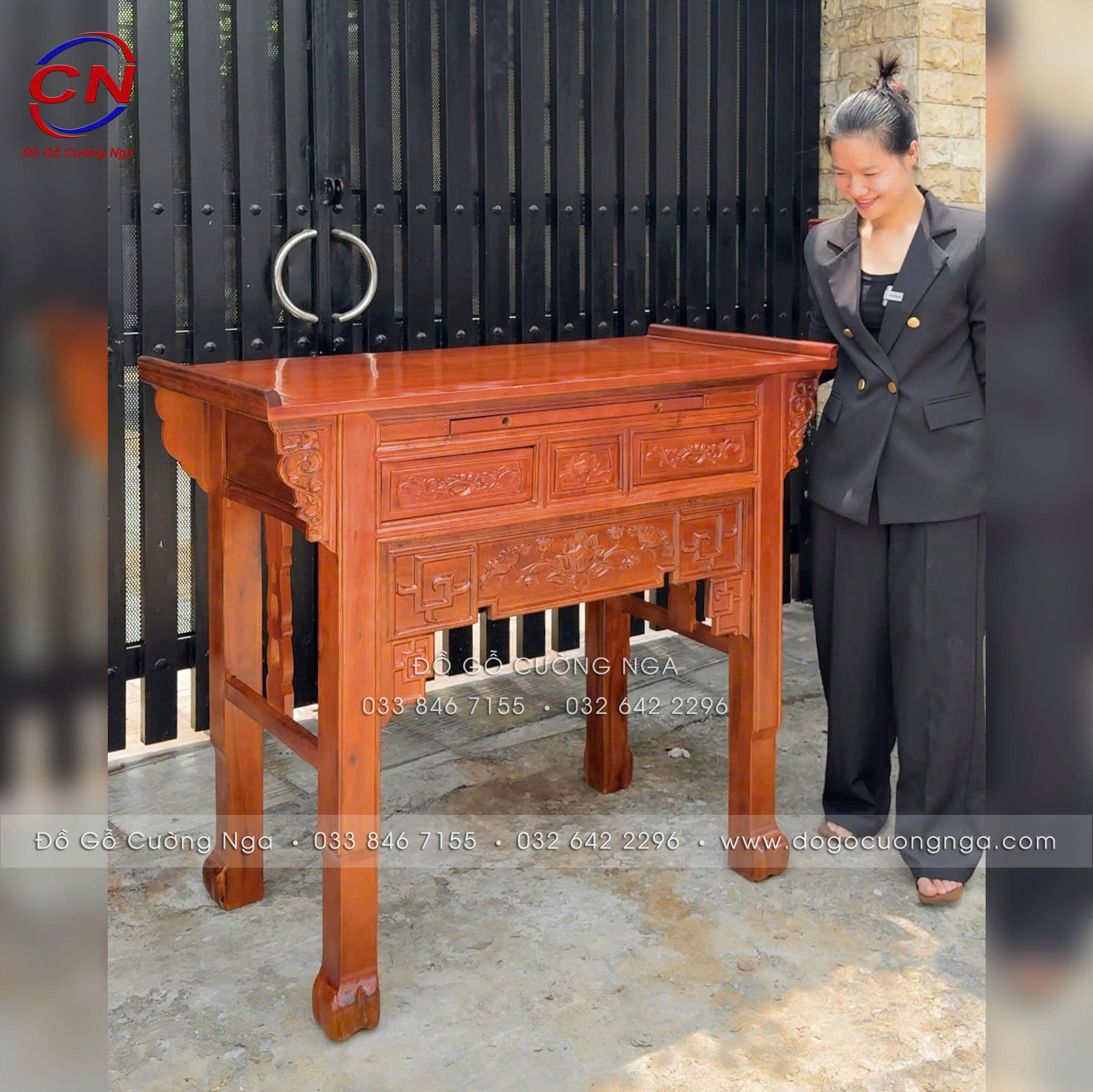 bàn thờ gỗ tràm 1 tầng