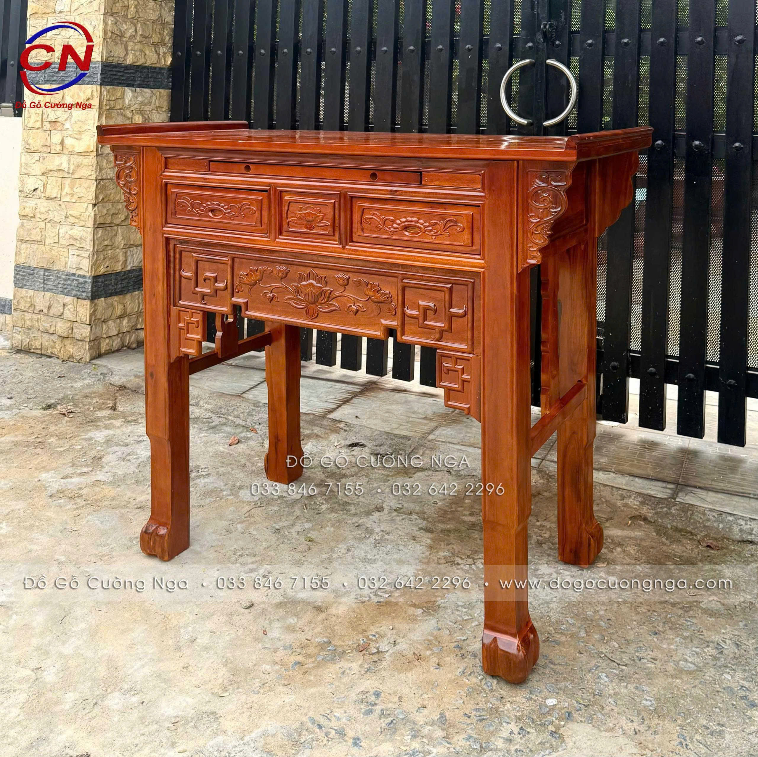 bàn thờ gỗ tràm hiện đại