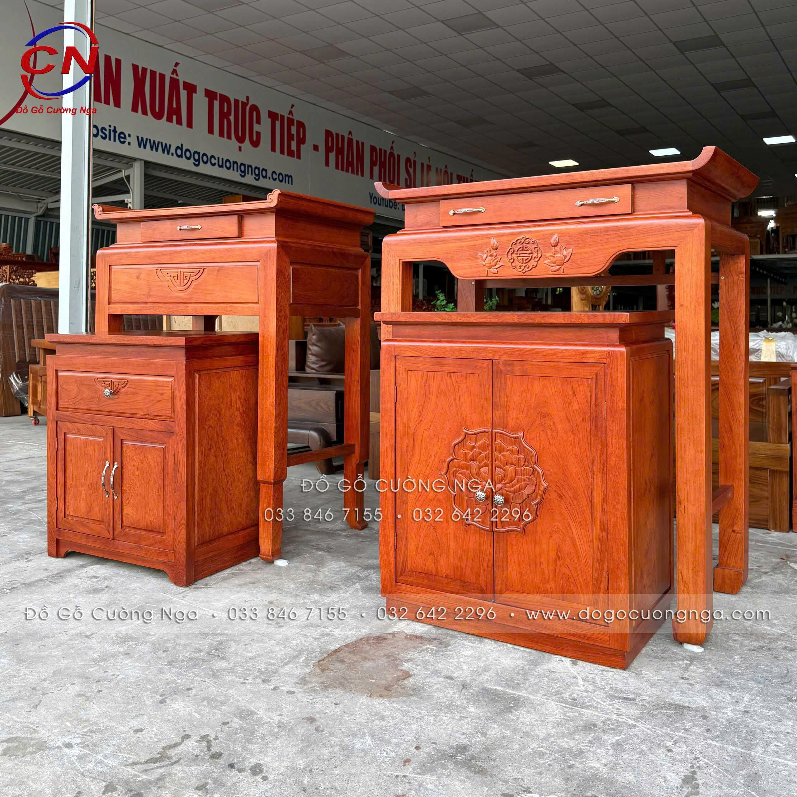bàn thờ gỗ hương đá chung cư nhà phố