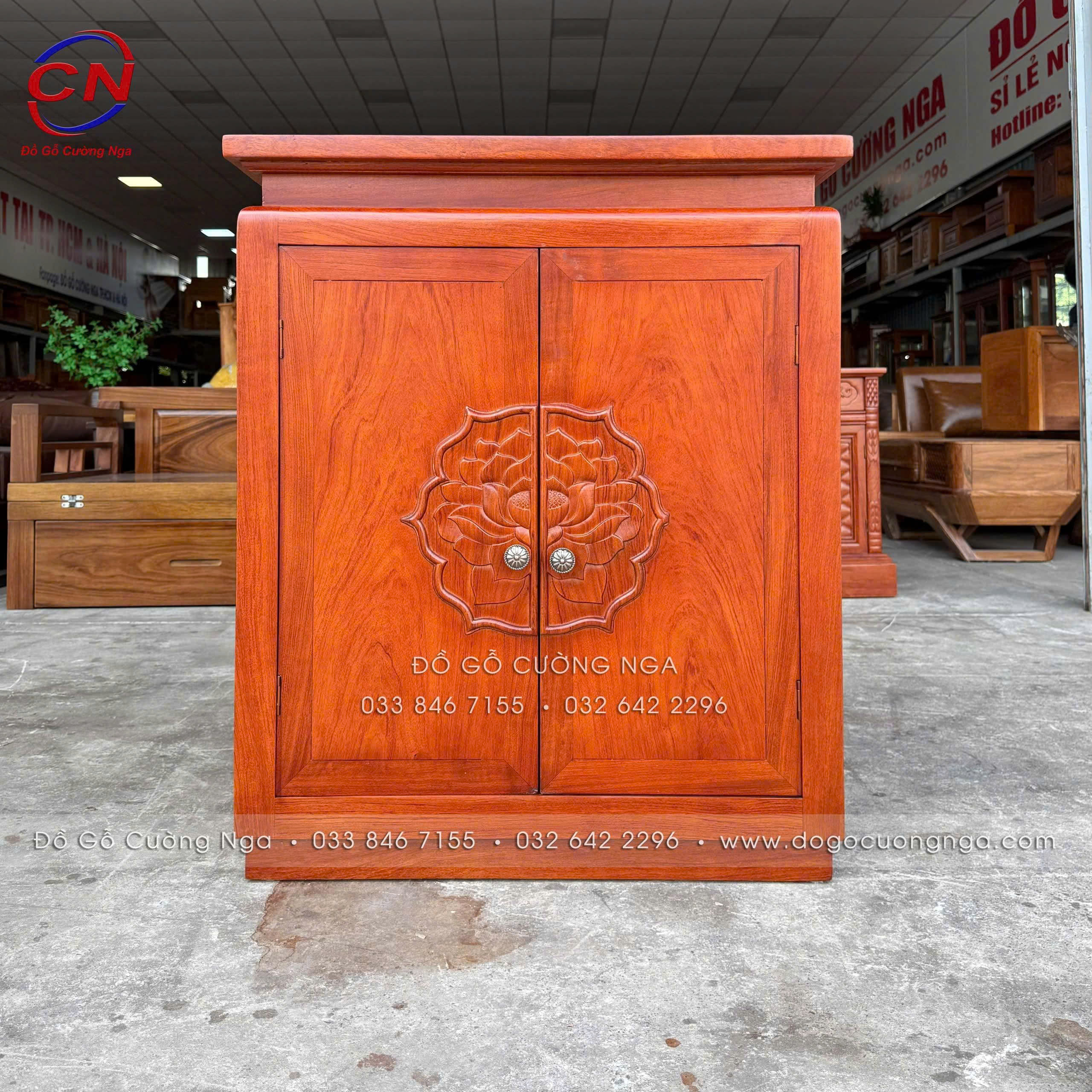 bàn thờ gỗ hương đá chung cư nhà phố