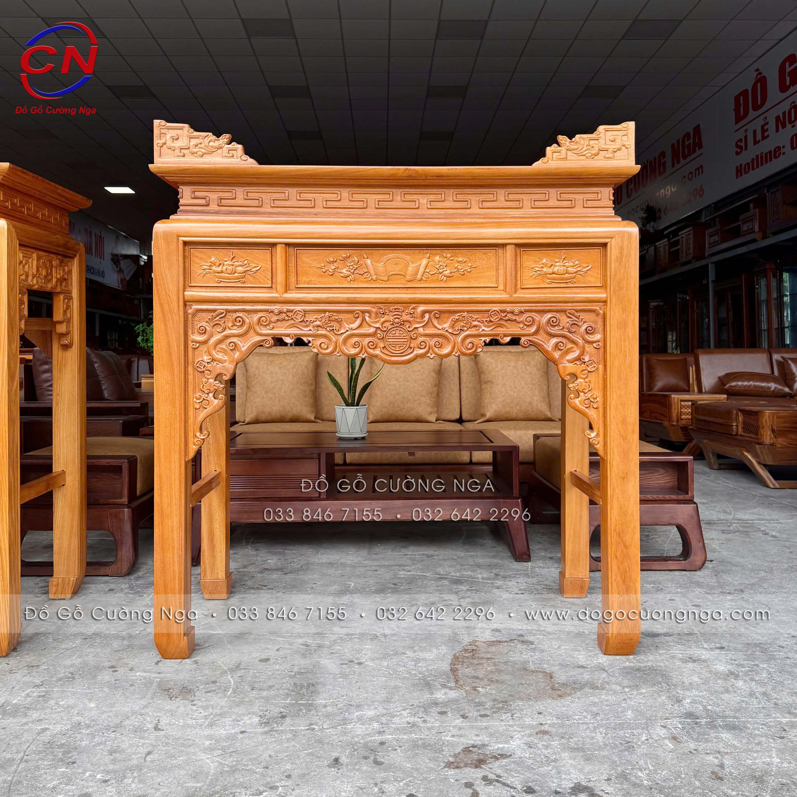 bàn thờ gỗ gõ đỏ 1m27