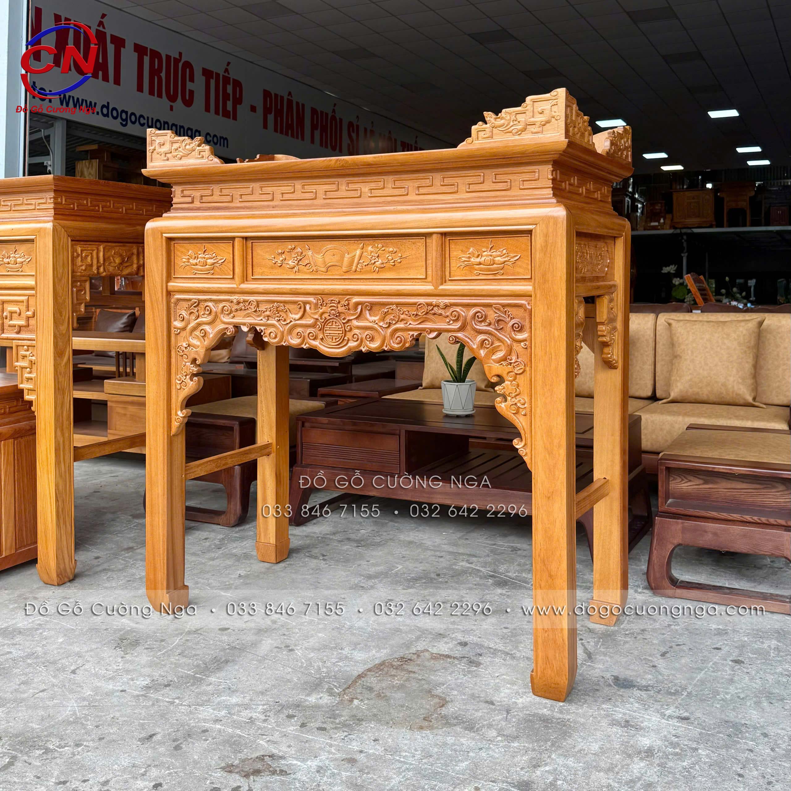 bàn thờ gỗ gõ đỏ 1m27
