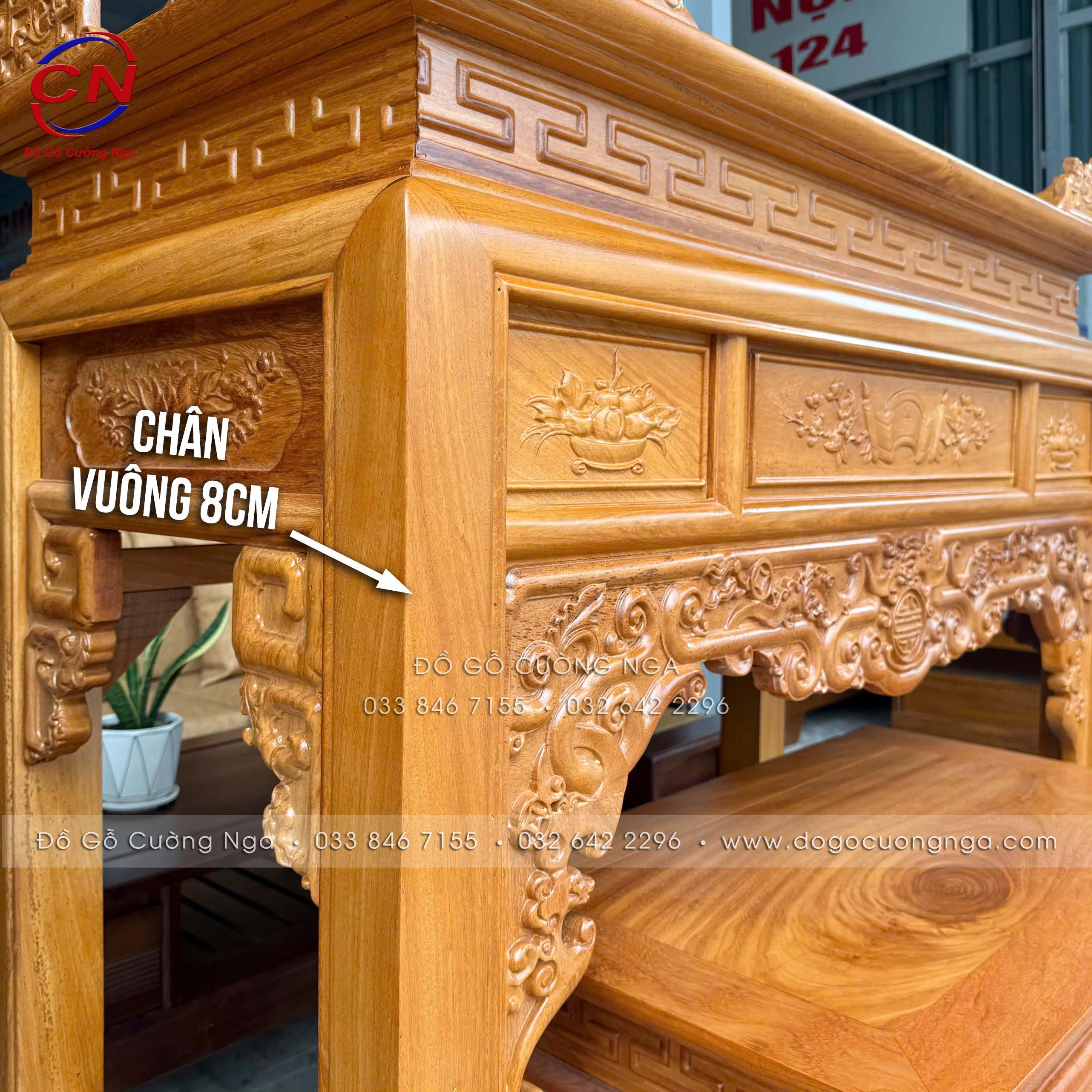 bàn thờ gỗ gõ đỏ 1m27