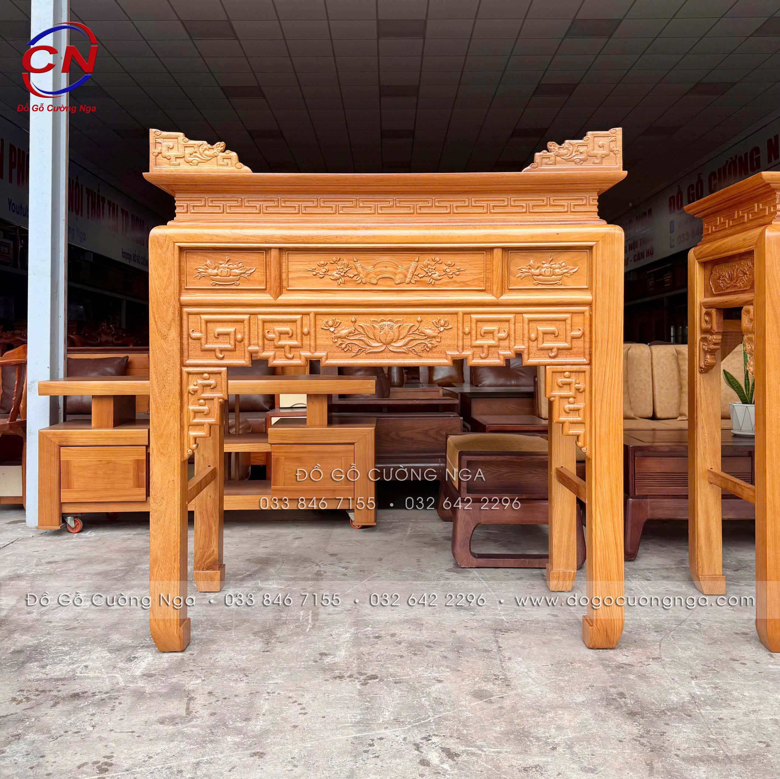 bàn thờ gỗ gõ đỏ 1m27