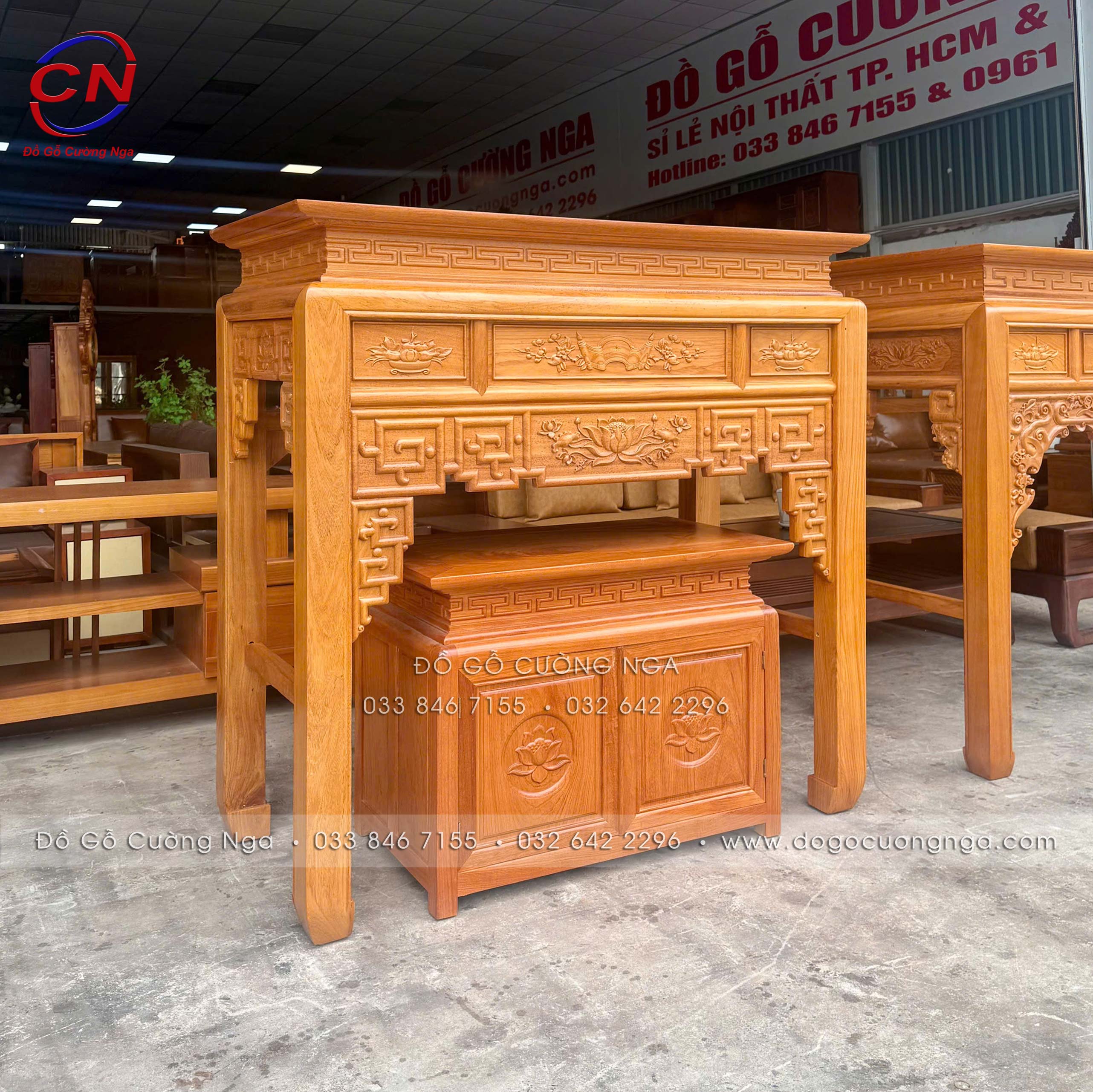 bàn thờ gỗ gõ đỏ