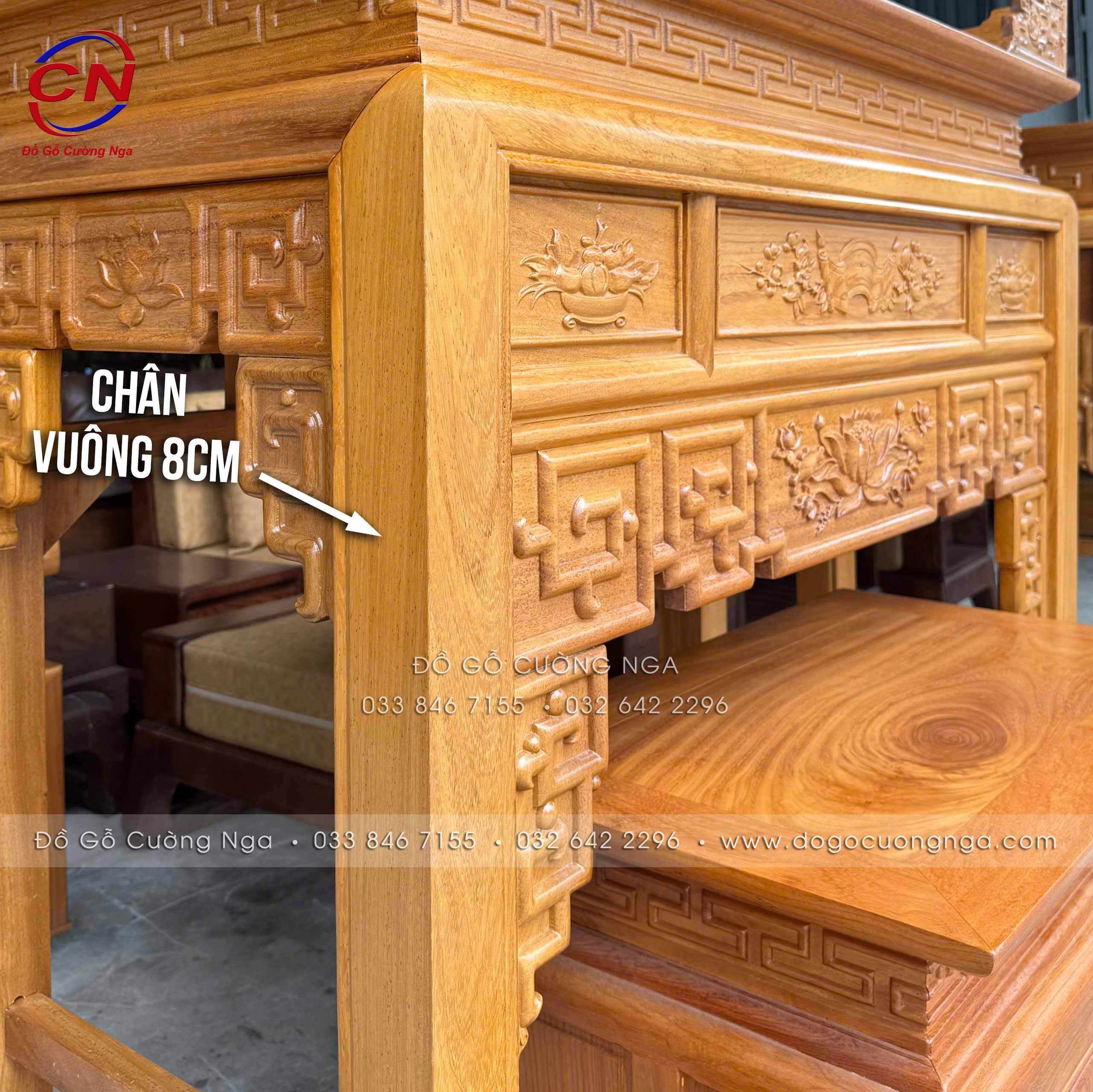 bàn thờ gỗ gõ đỏ 1m27