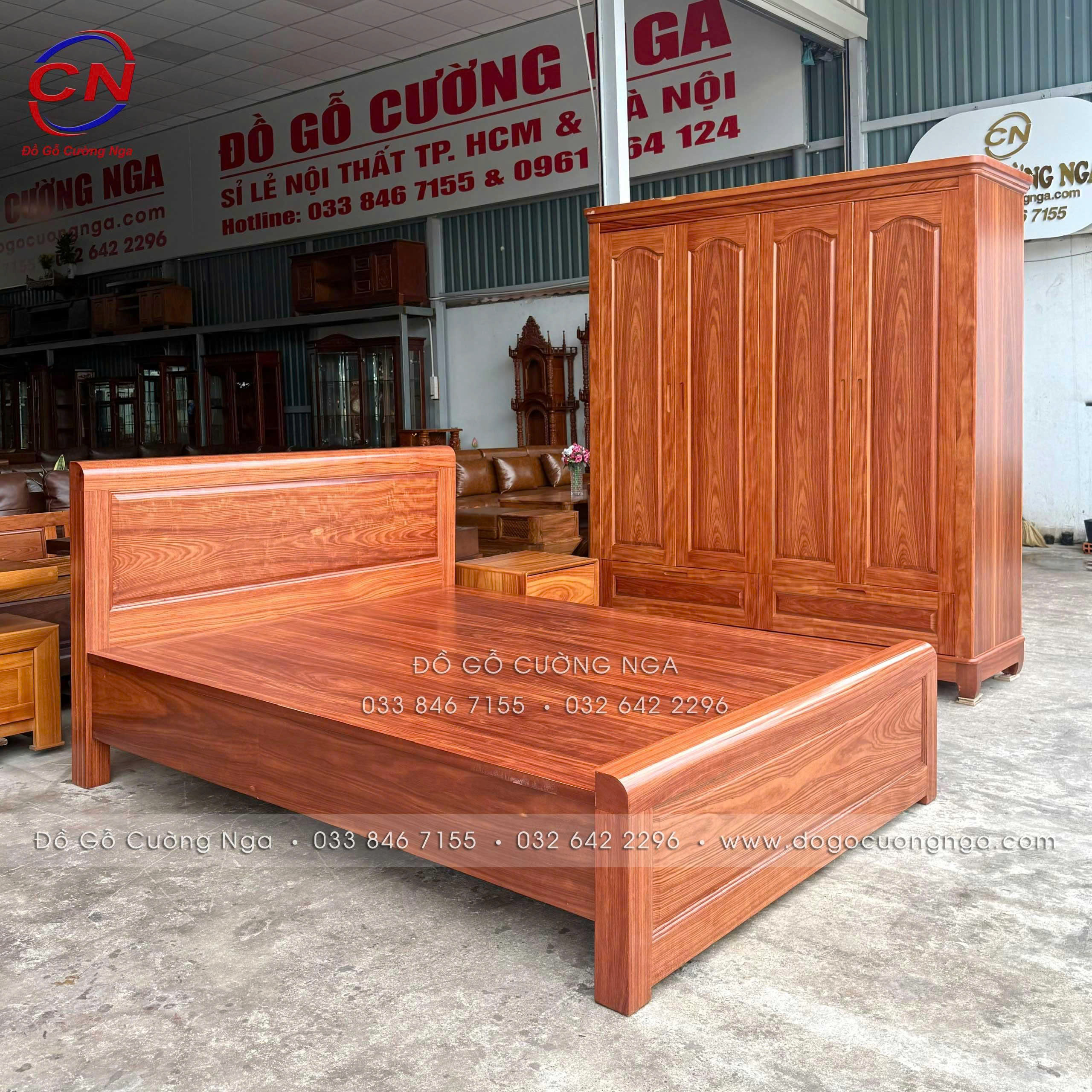 combo phòng ngủ gỗ cẩm