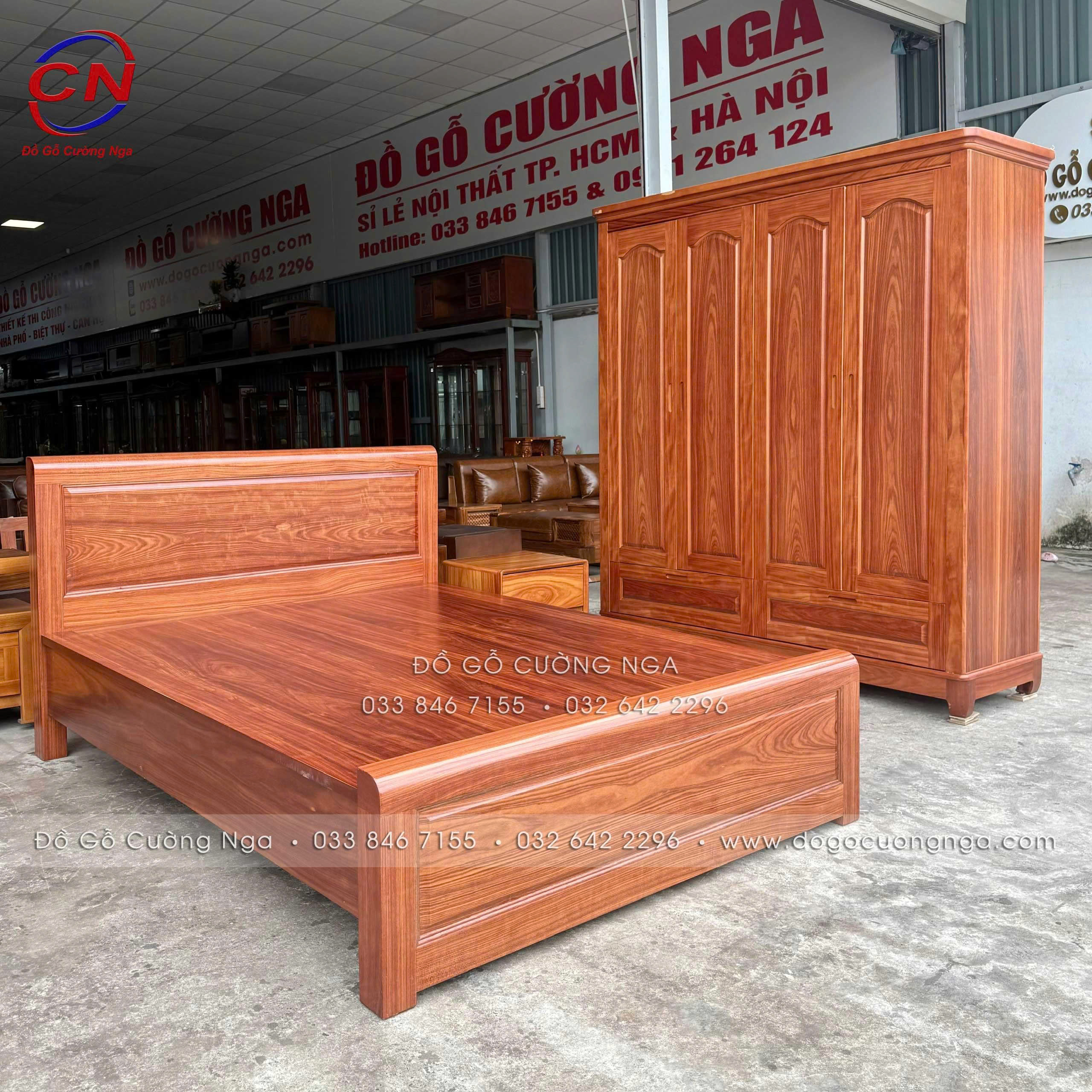 combo phòng ngủ gỗ cẩm