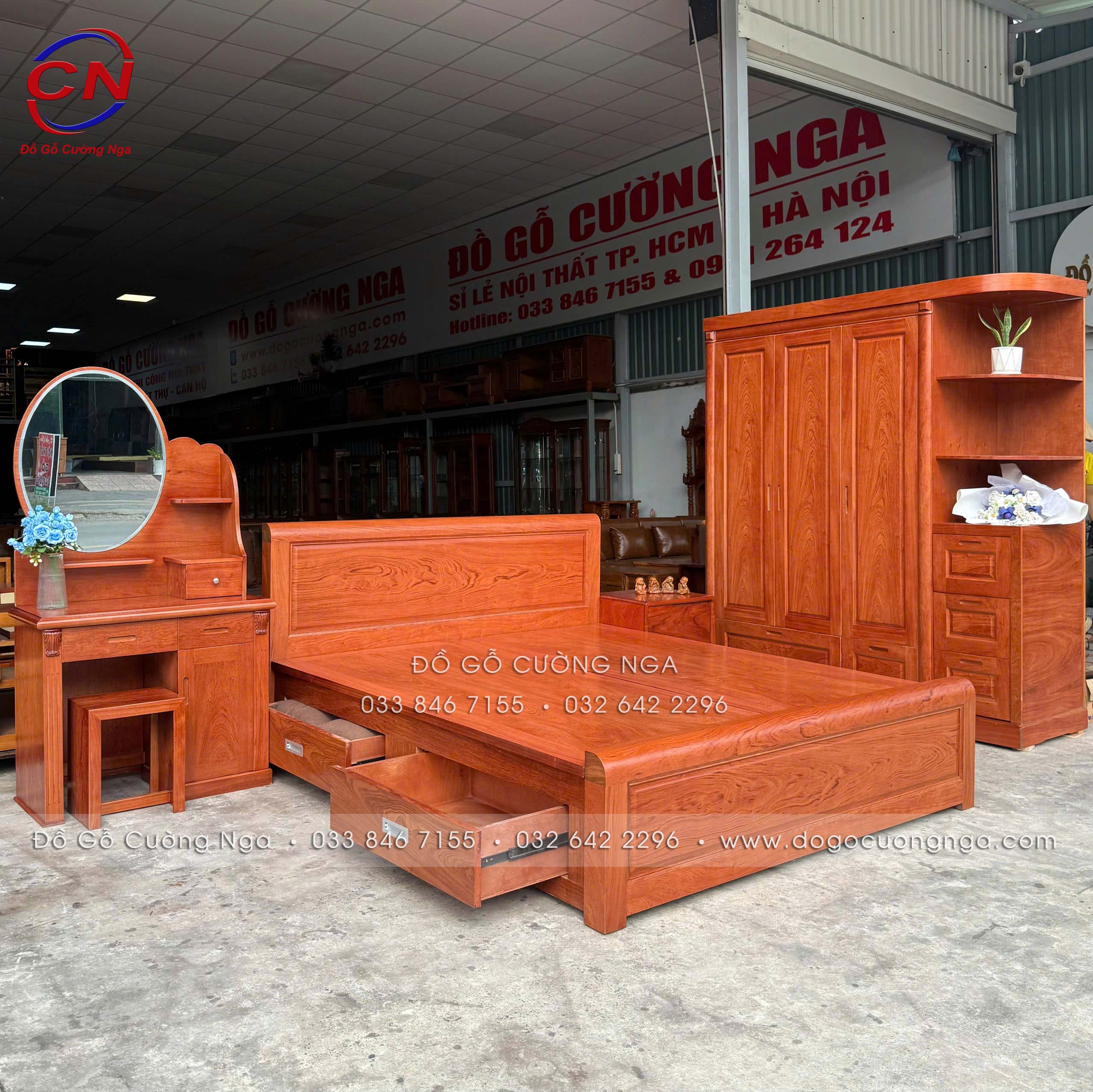 nội thất phòng ngủ gỗ hương đá