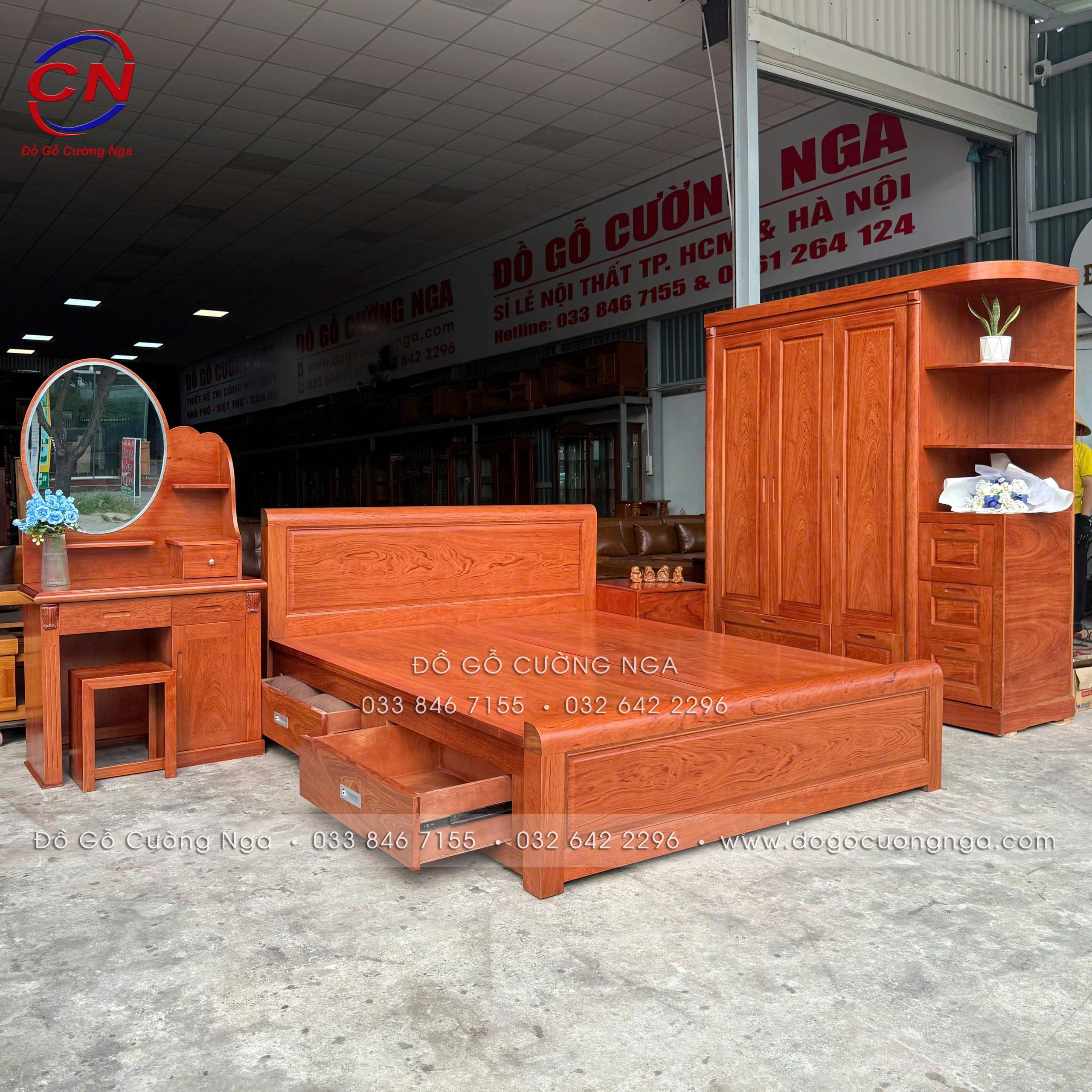 bàn trang điểm gỗ hương đá 