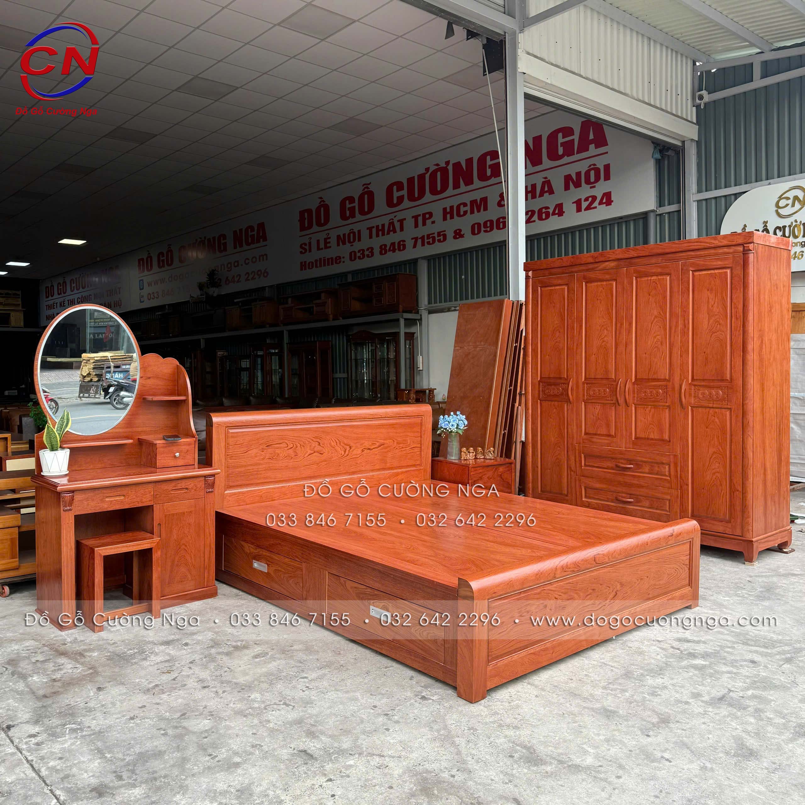 tủ áo gỗ hương đá