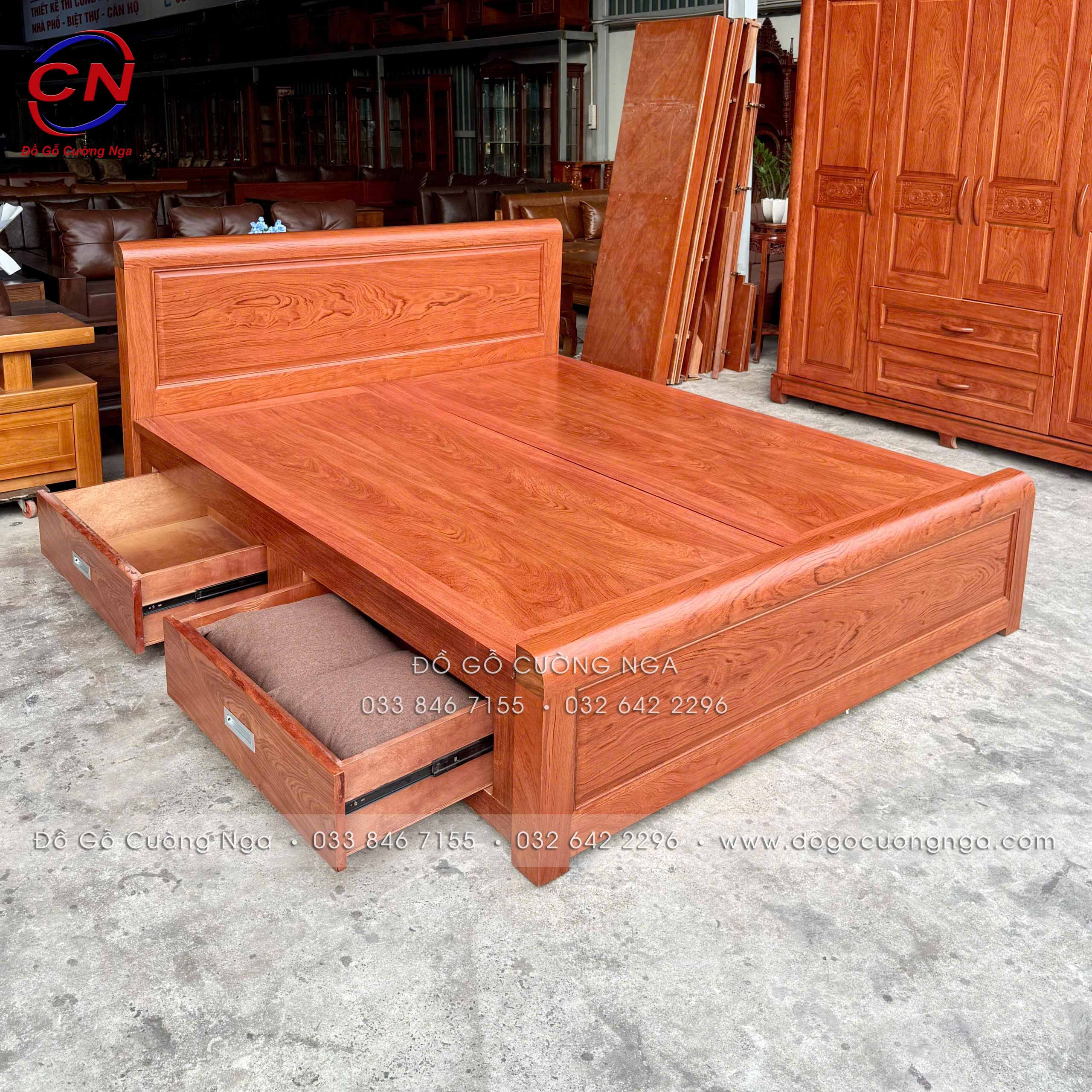 combo phòng ngủ gỗ hương đá 