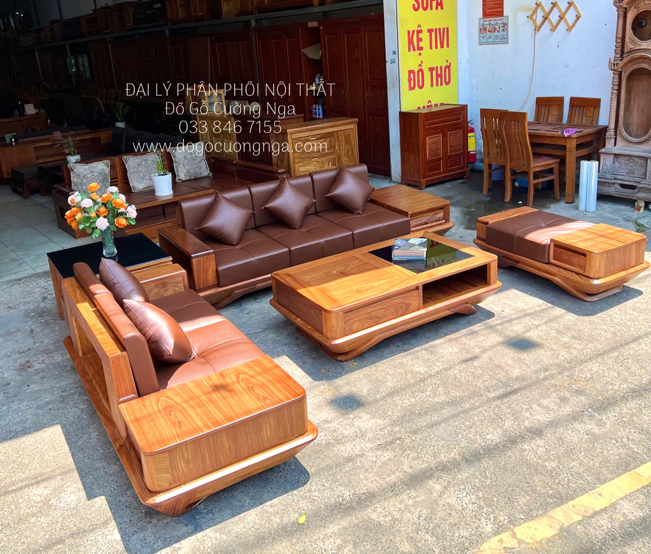 sofa go huong vang 