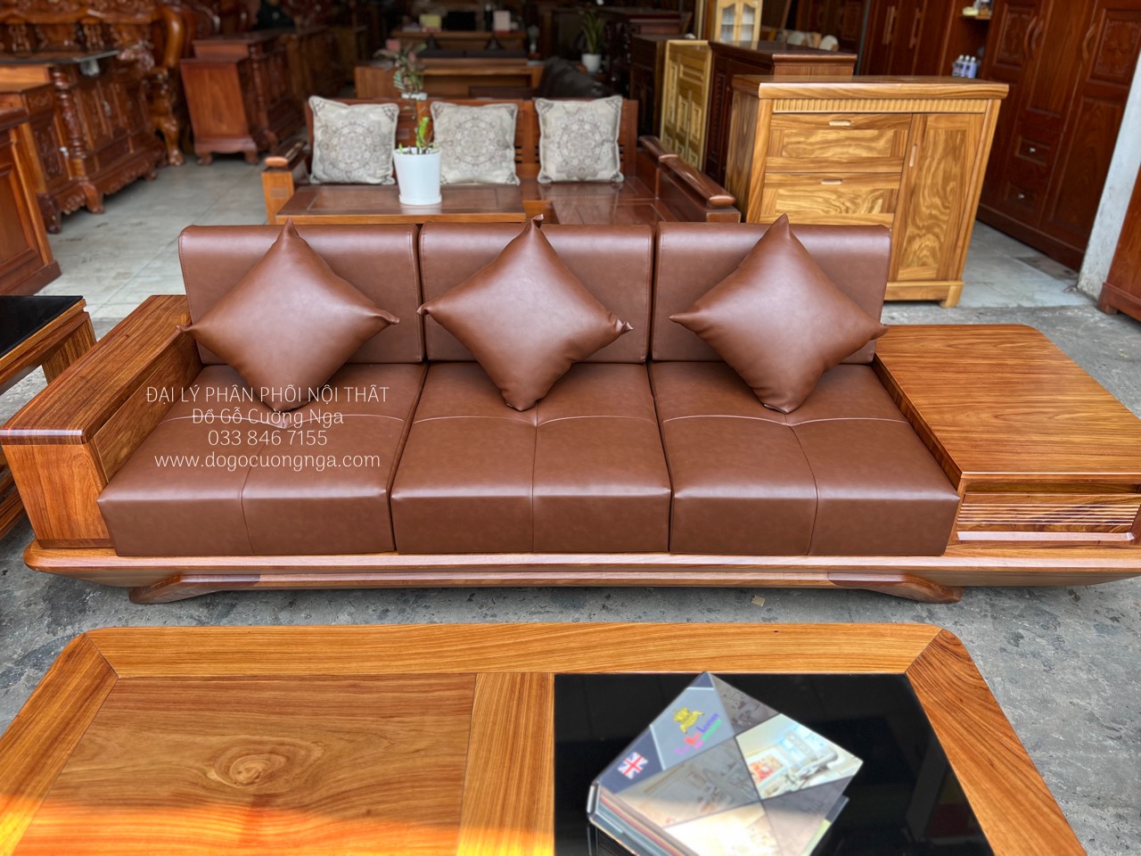 sofa go huong vang 