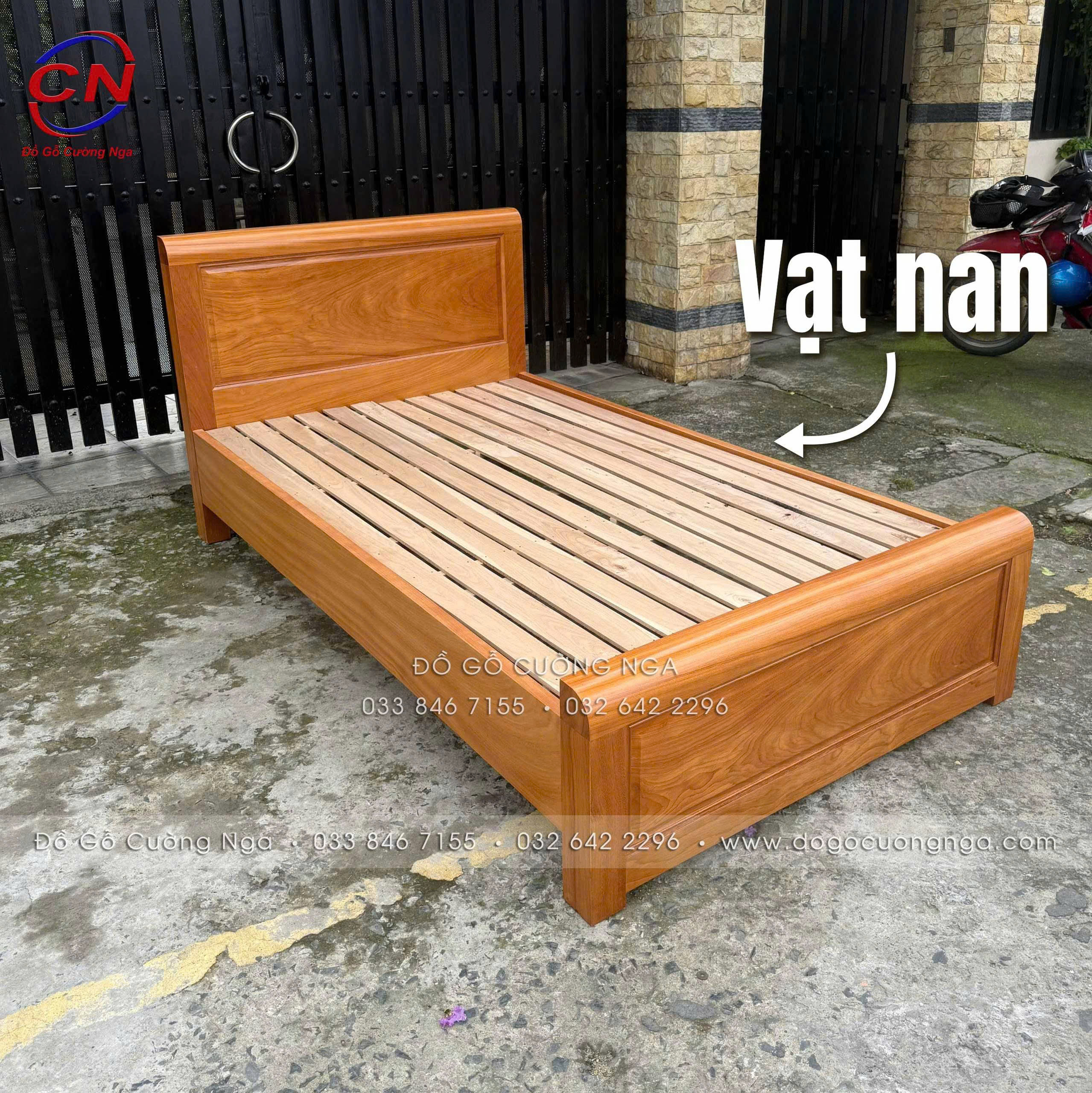 giường gõ đỏ vạt lan