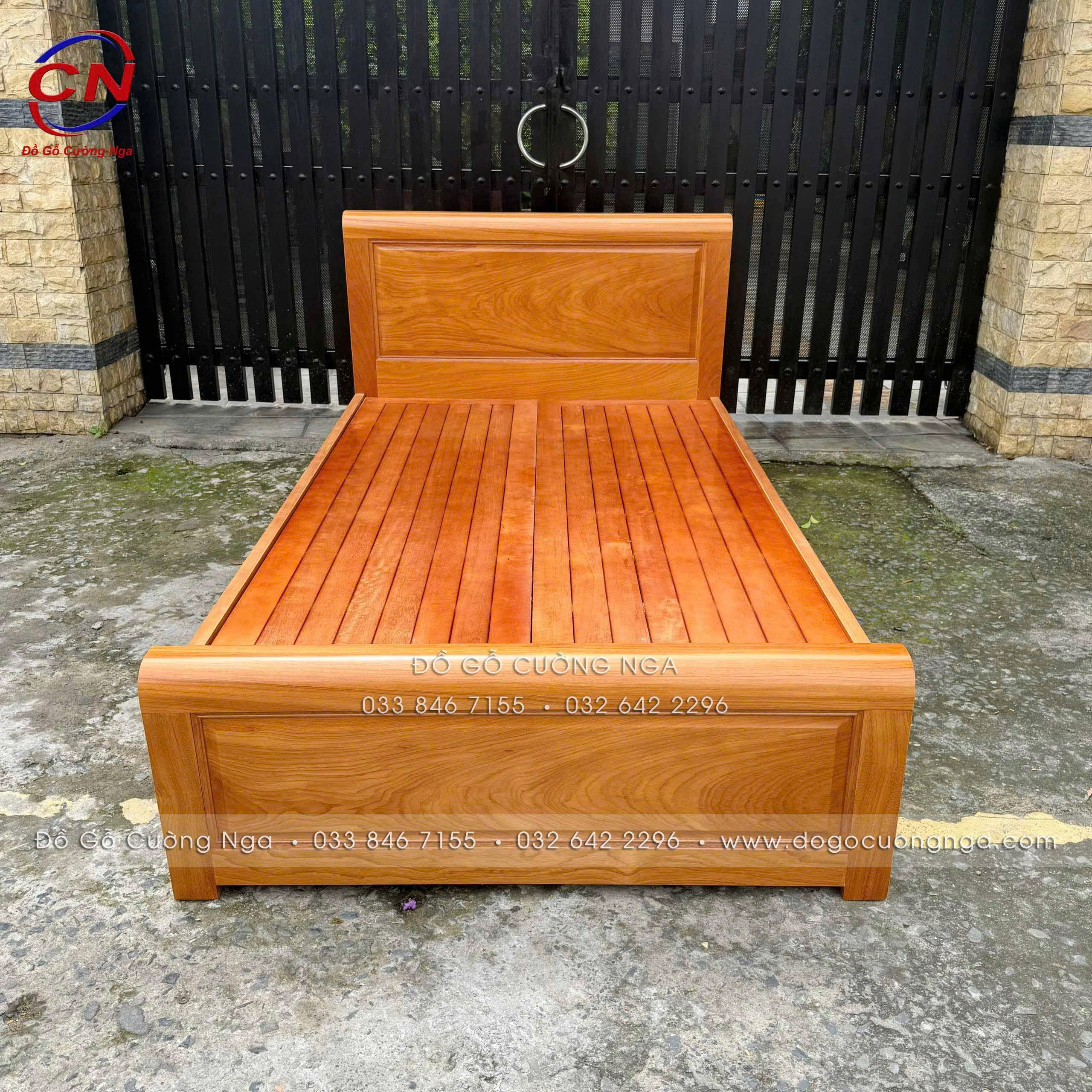 giường gỗ gõ đỏ 1m2 phản thưa