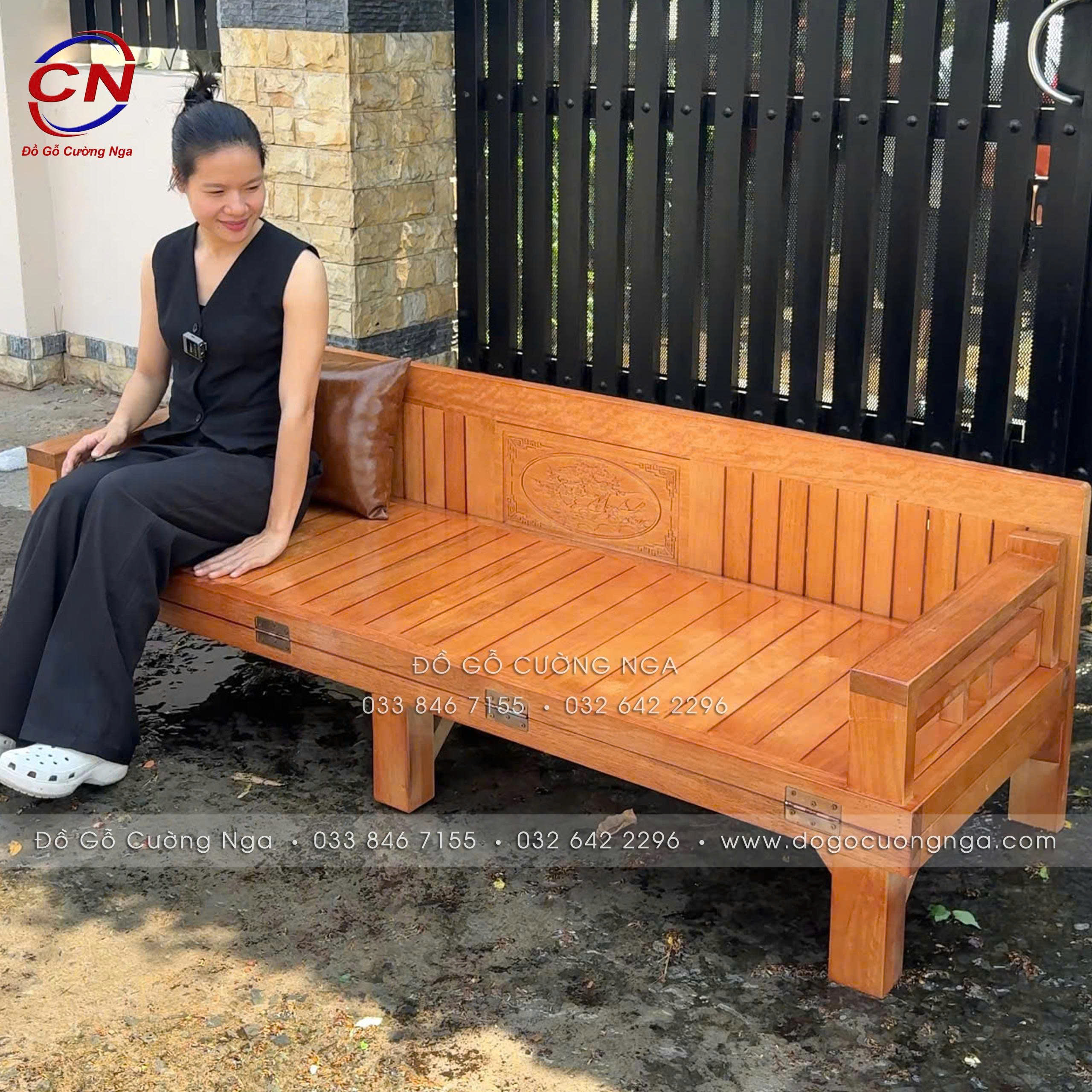 giường gấp gỗ sồi 
