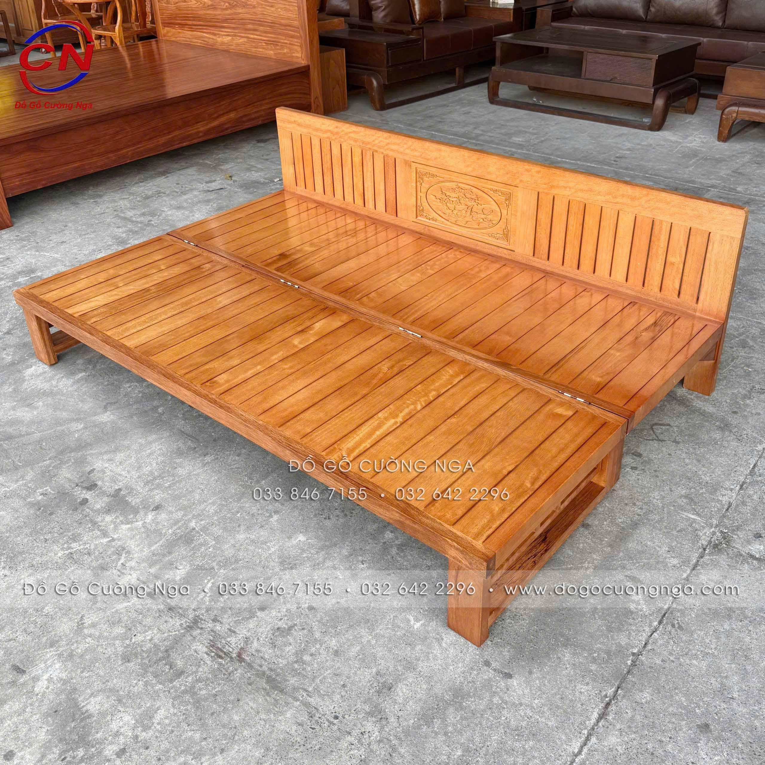 giường gấp gỗ sồi 