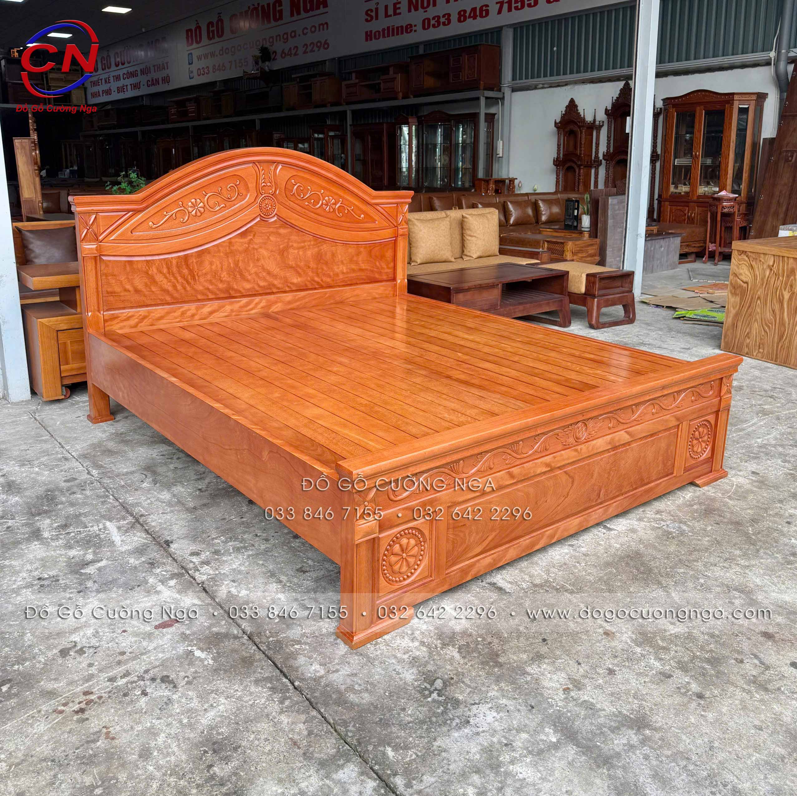giường gỗ đinh hương 
