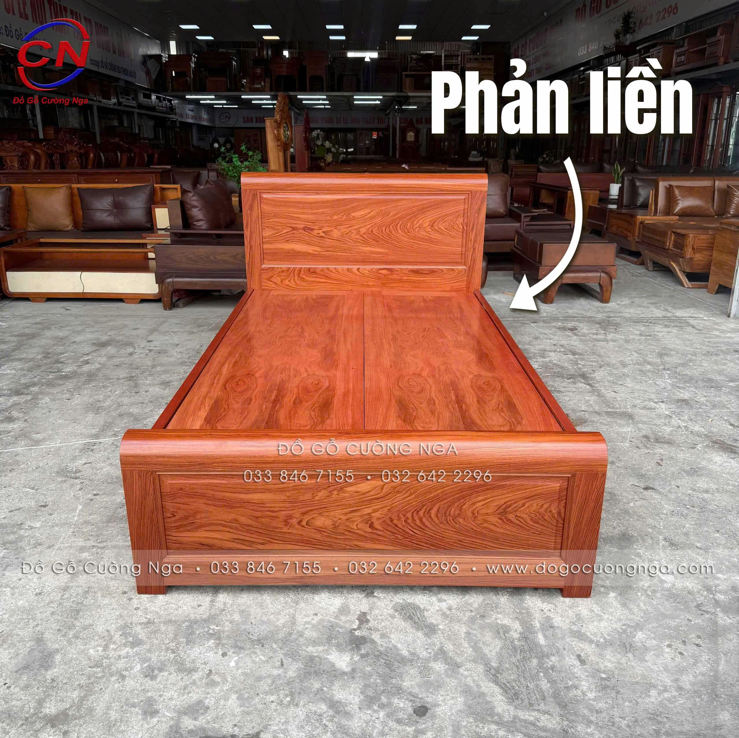 giường đơn gỗ hương đá 1m2