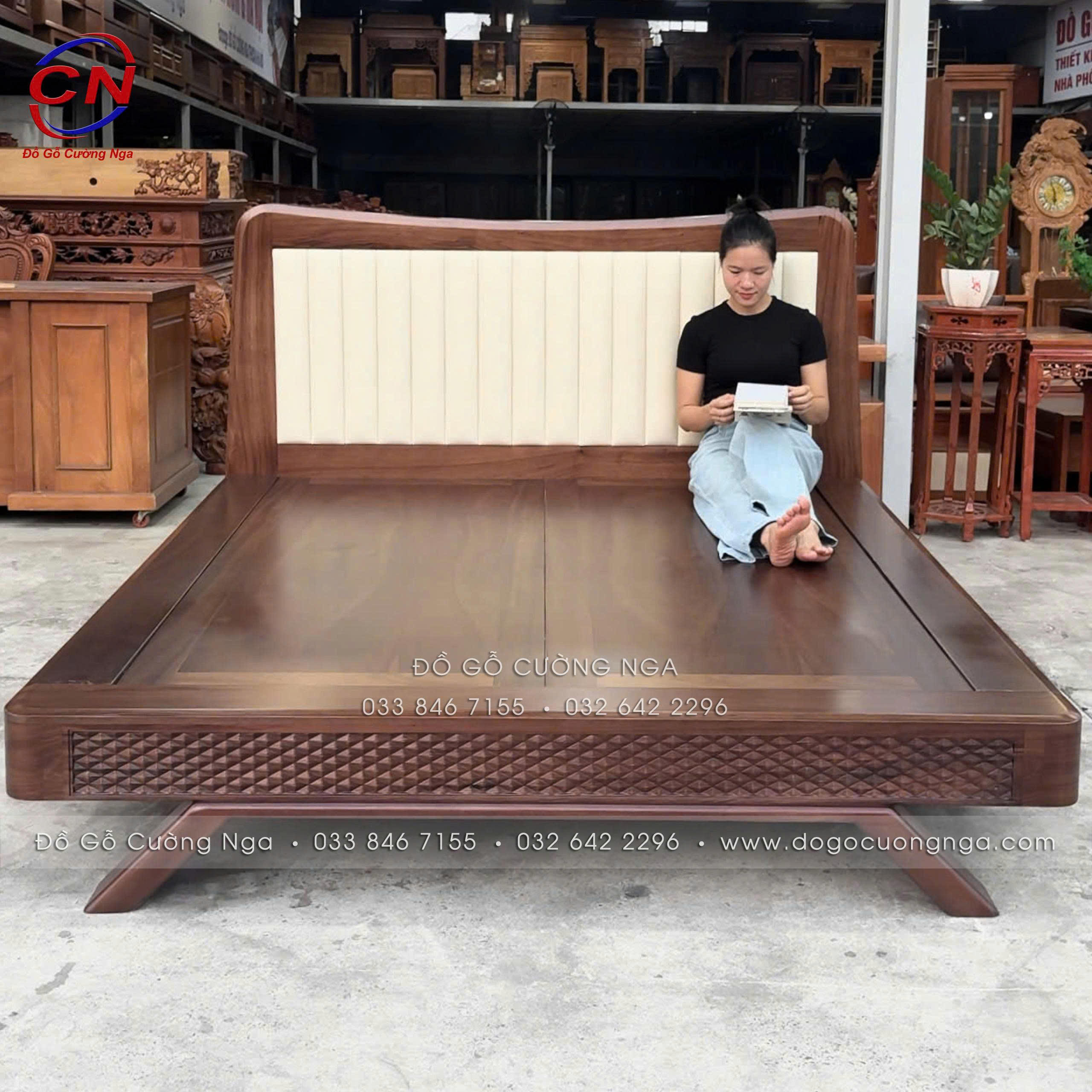 giường ngủ gỗ óc chó 