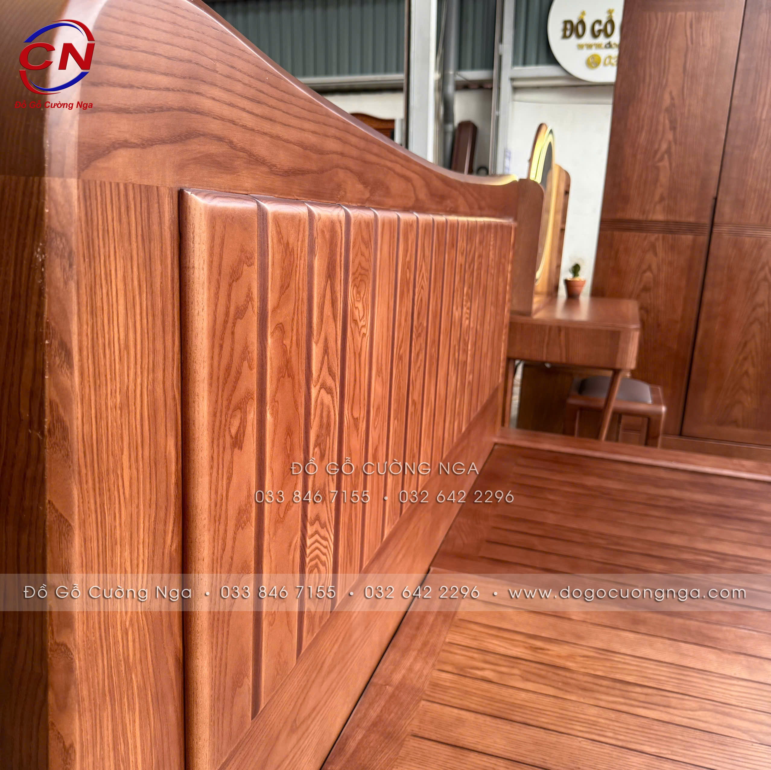 giường nhật chân quỳ gỗ sồi nga
