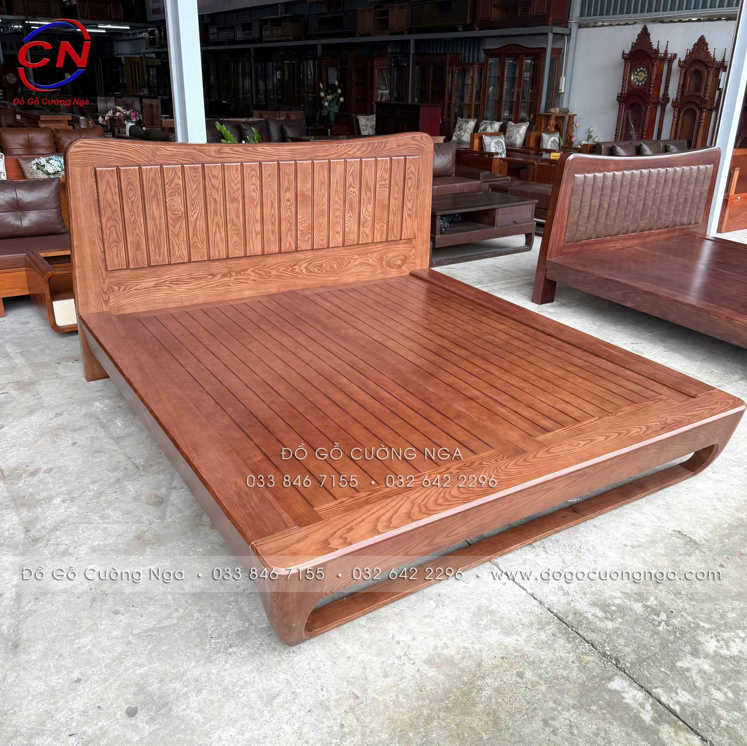 giường nhật chân quỳ gỗ sồi nga