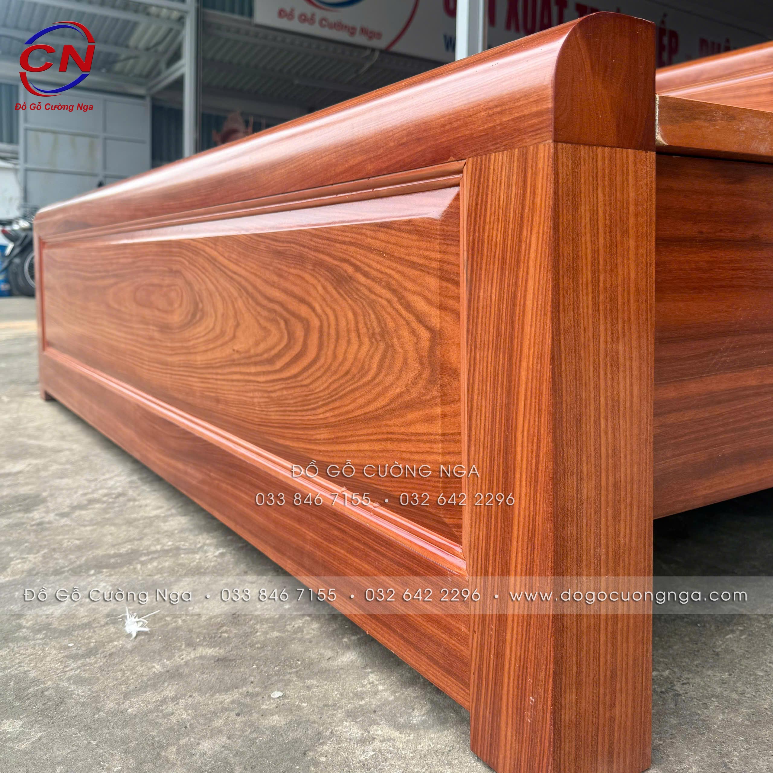 đầu thấp giường ngủ gỗ Cẩm Vân