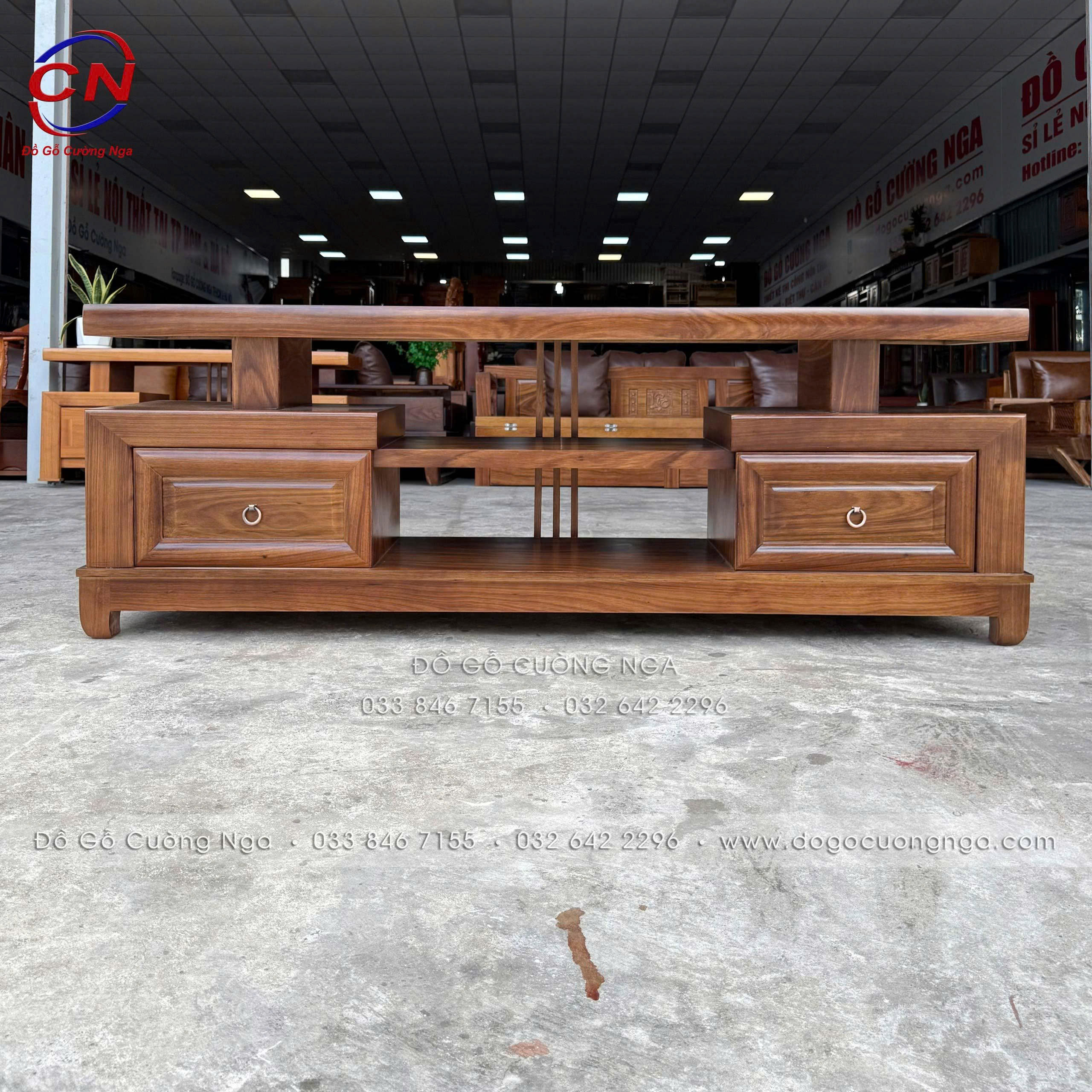 kệ tivi gỗ hương xám màu óc chó