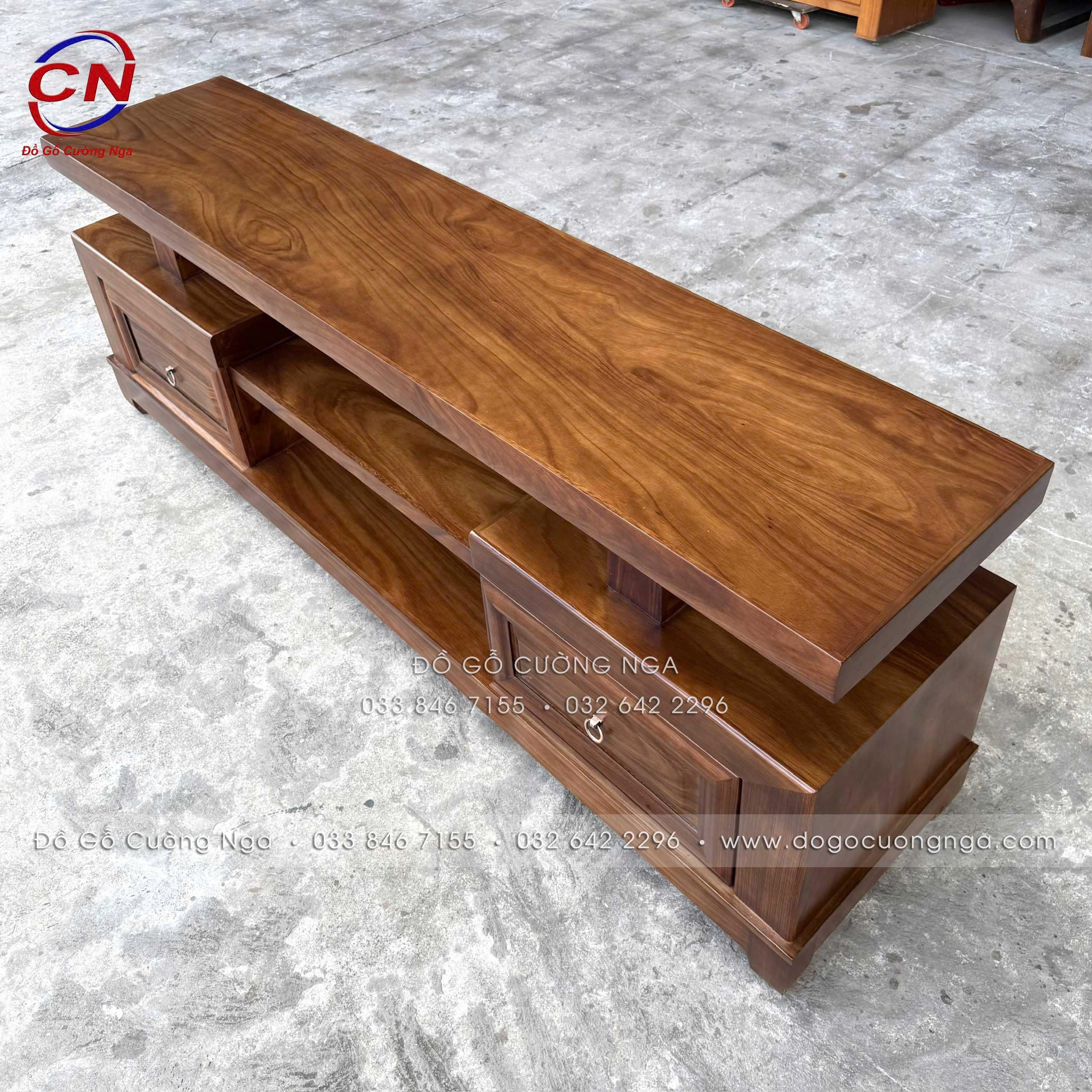 kệ tivi gỗ hương xám màu óc chó