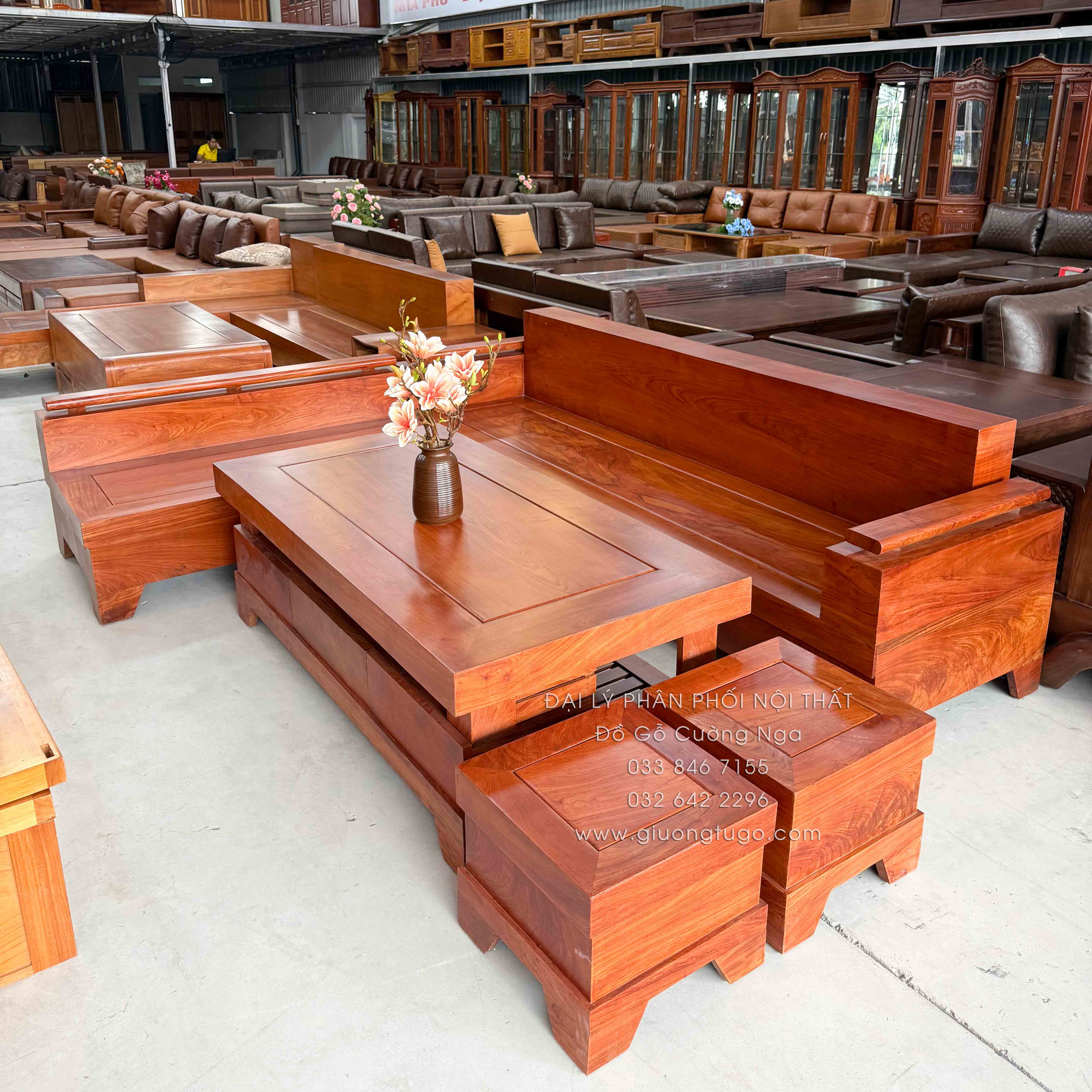 sofa goc L go huong da